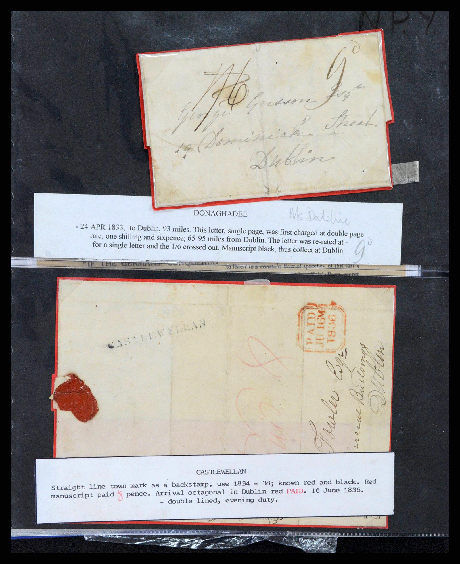 38337 0227 - Postzegelverzameling 38337 Ierland brieven 1721 (!)-1922.