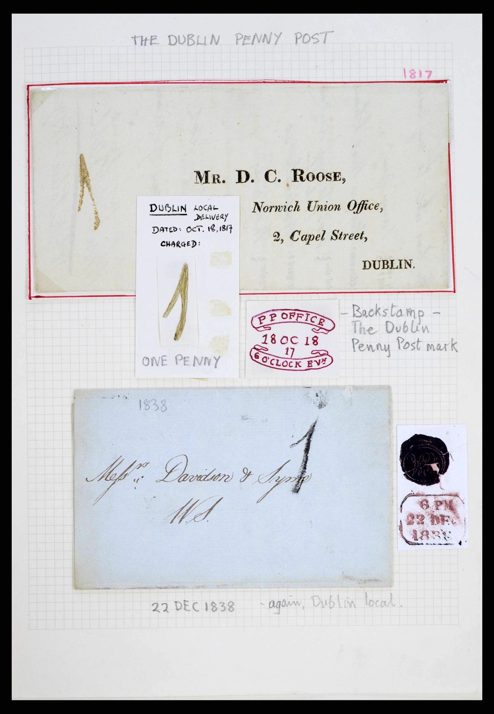 38338 0010 - Postzegelverzameling 38338 Ierland brieven 1763 (!)-1950.