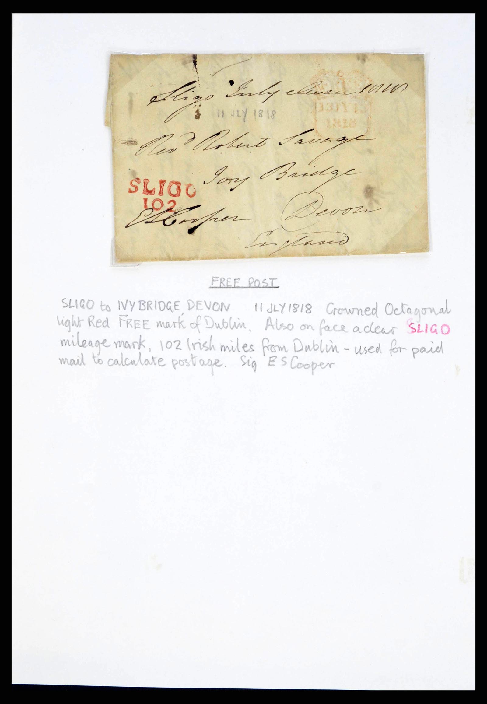 38338 0011 - Postzegelverzameling 38338 Ierland brieven 1763 (!)-1950.