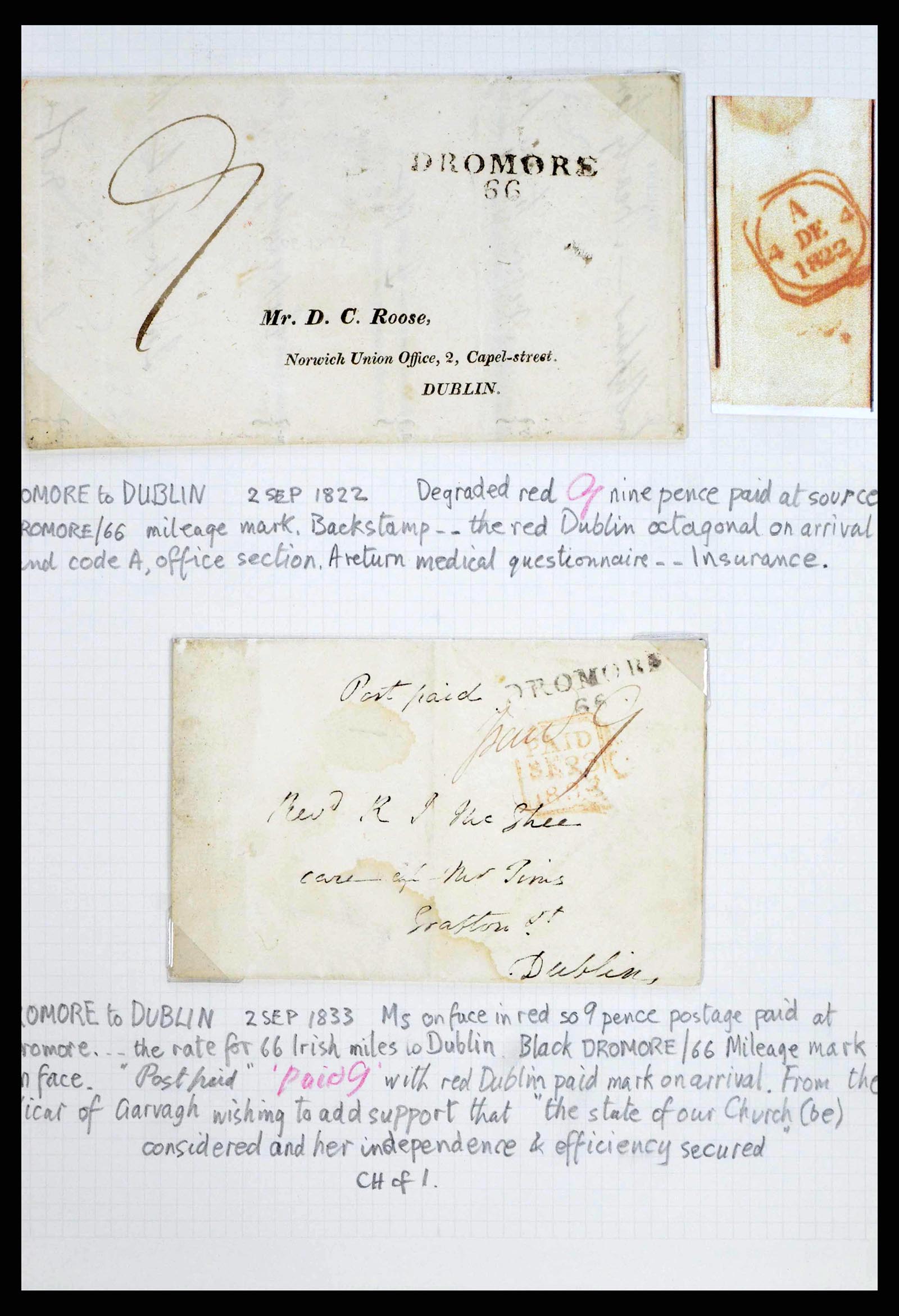 38338 0014 - Postzegelverzameling 38338 Ierland brieven 1763 (!)-1950.
