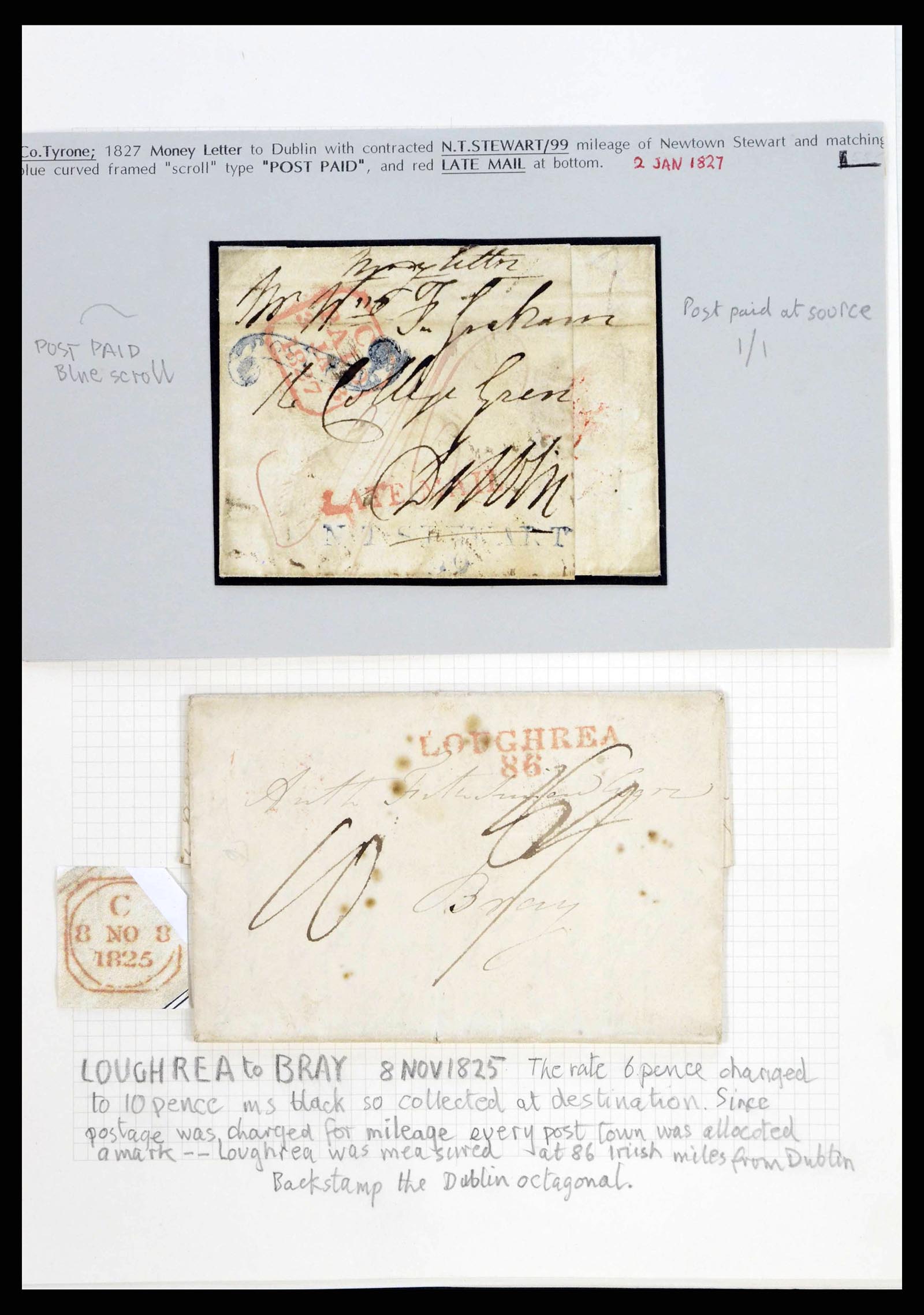 38338 0019 - Postzegelverzameling 38338 Ierland brieven 1763 (!)-1950.