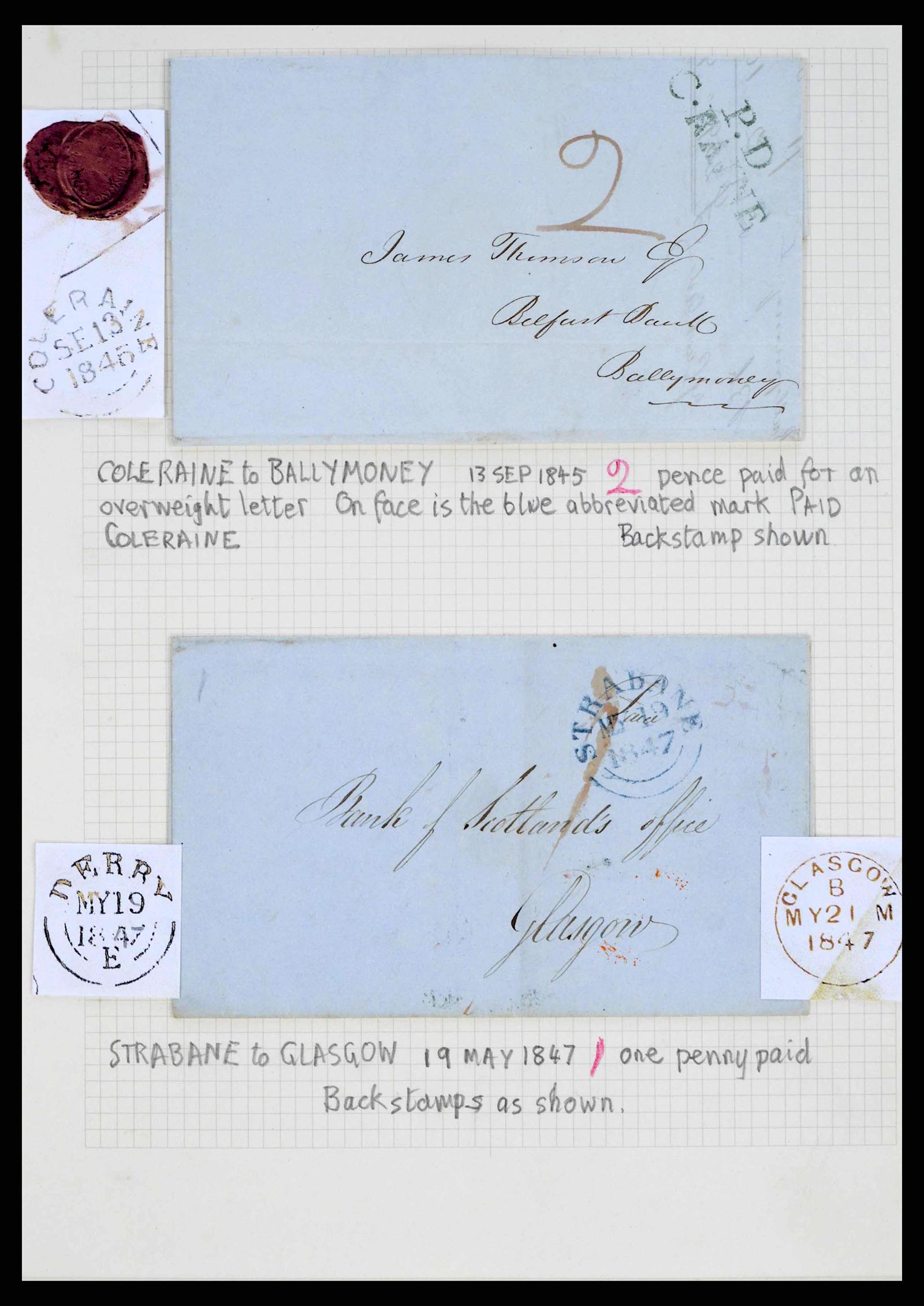 38338 0046 - Stamp collection 38338 Ireland covers 1763 (!)-1950.