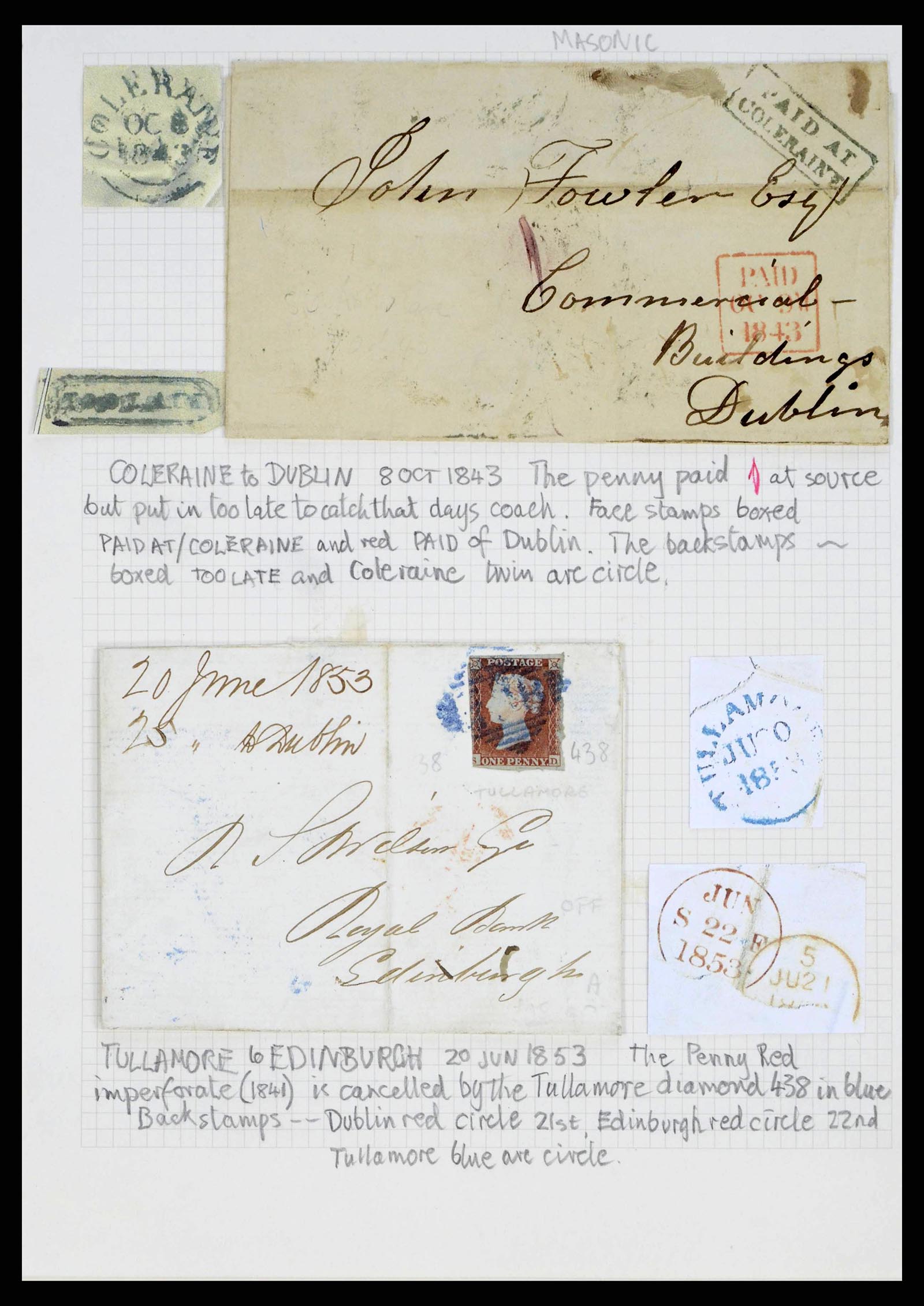 38338 0047 - Stamp collection 38338 Ireland covers 1763 (!)-1950.