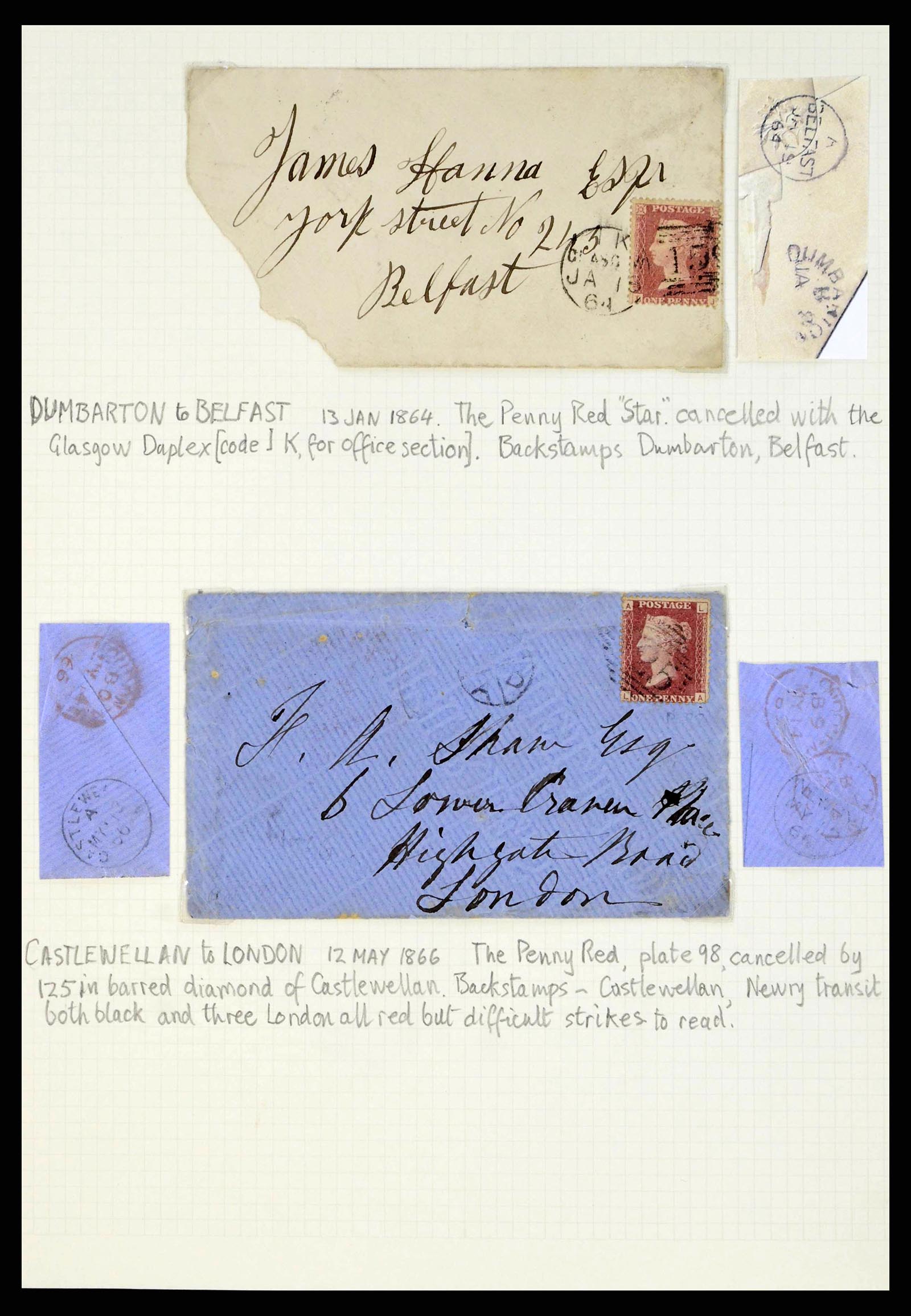 38338 0062 - Stamp collection 38338 Ireland covers 1763 (!)-1950.