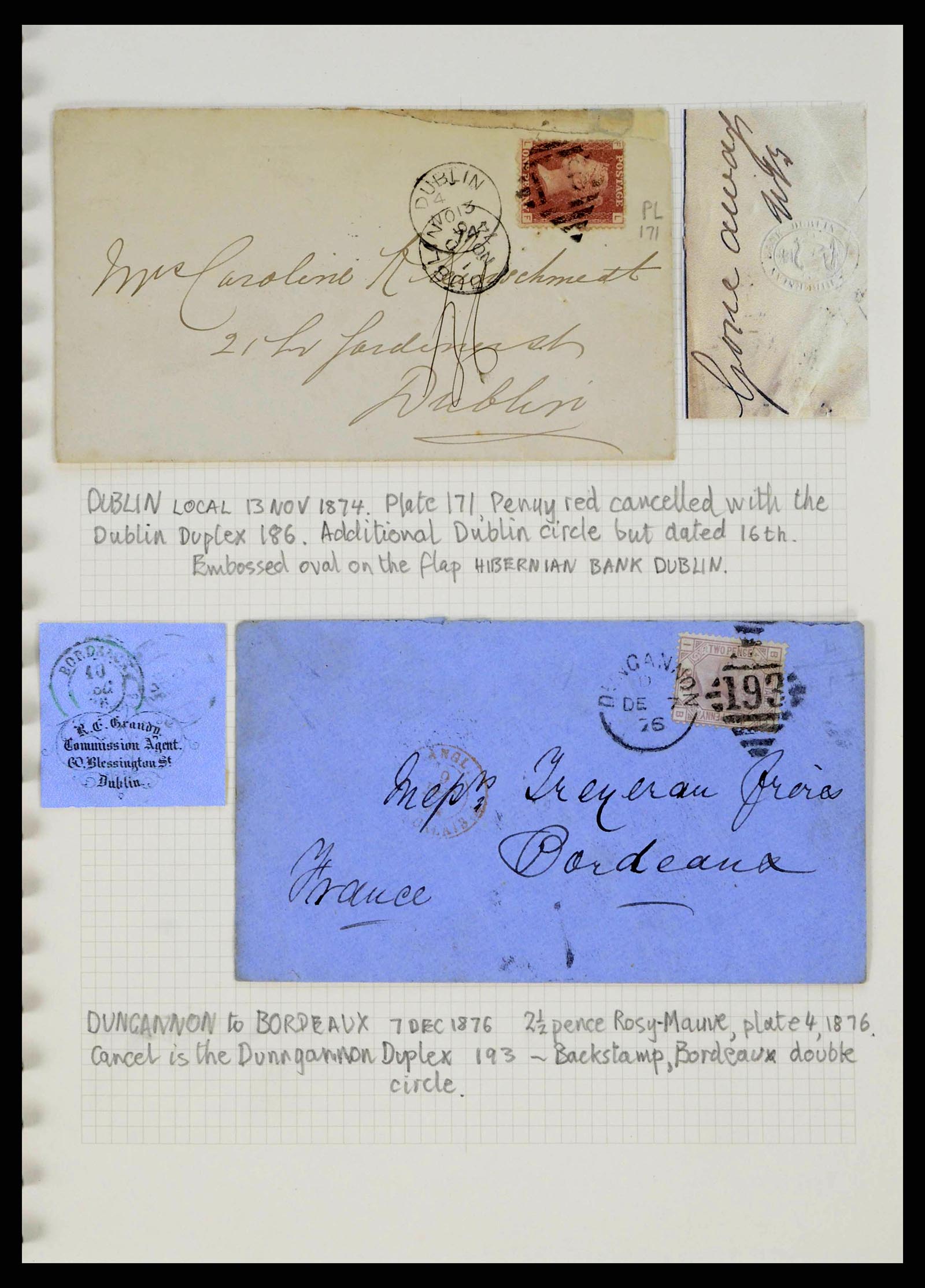 38338 0072 - Stamp collection 38338 Ireland covers 1763 (!)-1950.
