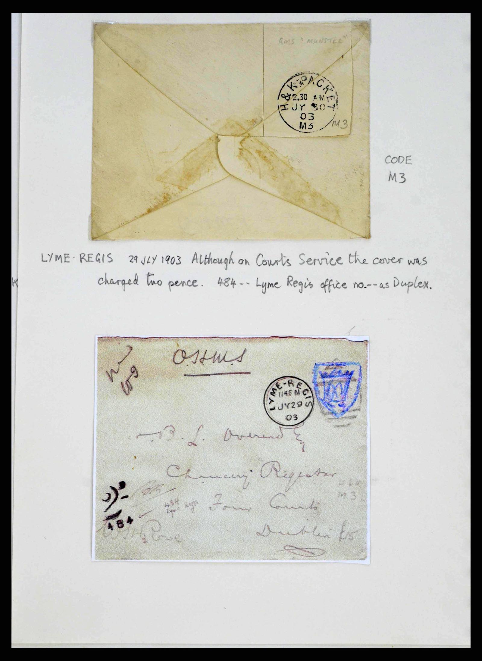 38338 0090 - Stamp collection 38338 Ireland covers 1763 (!)-1950.