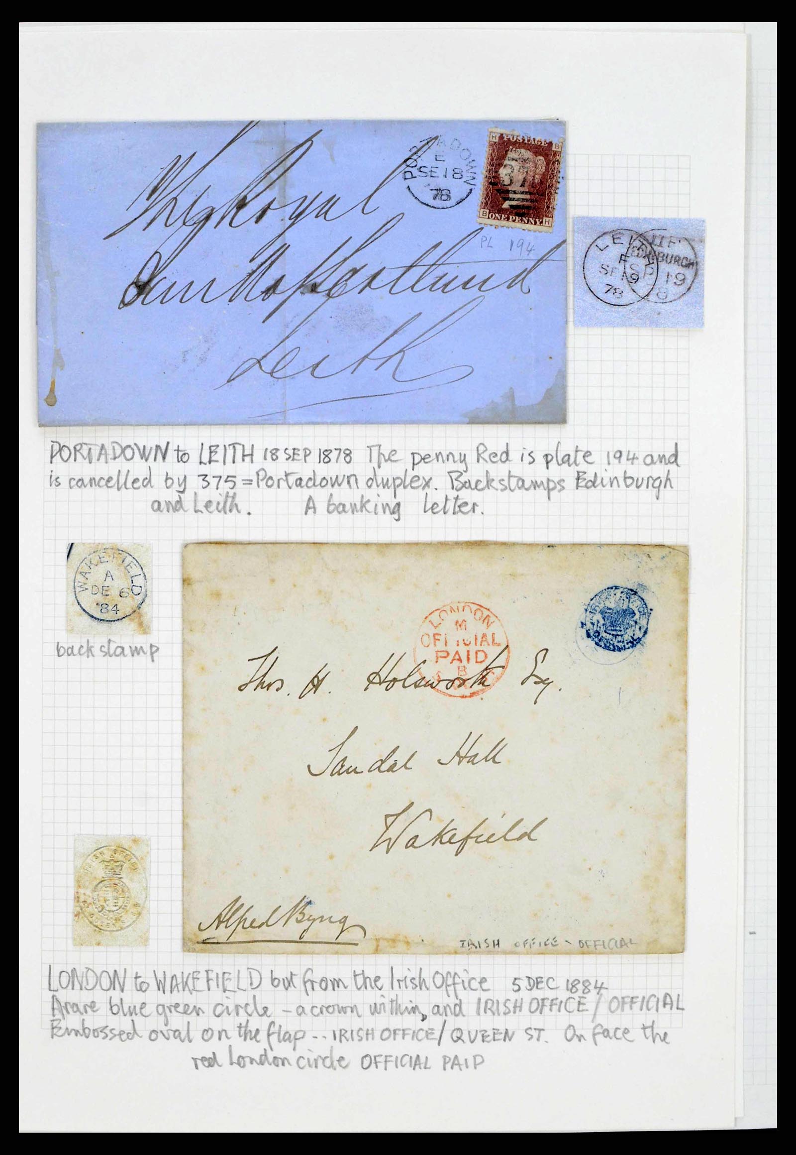 38338 0093 - Stamp collection 38338 Ireland covers 1763 (!)-1950.