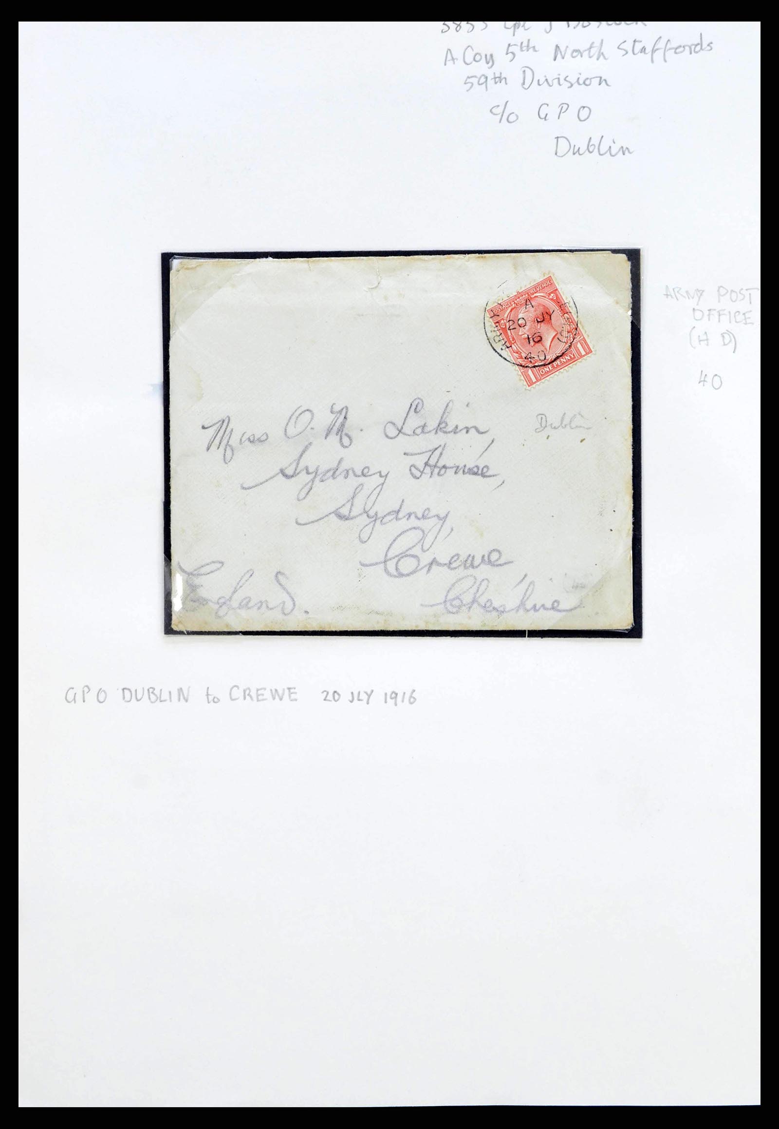38338 0184 - Stamp collection 38338 Ireland covers 1763 (!)-1950.
