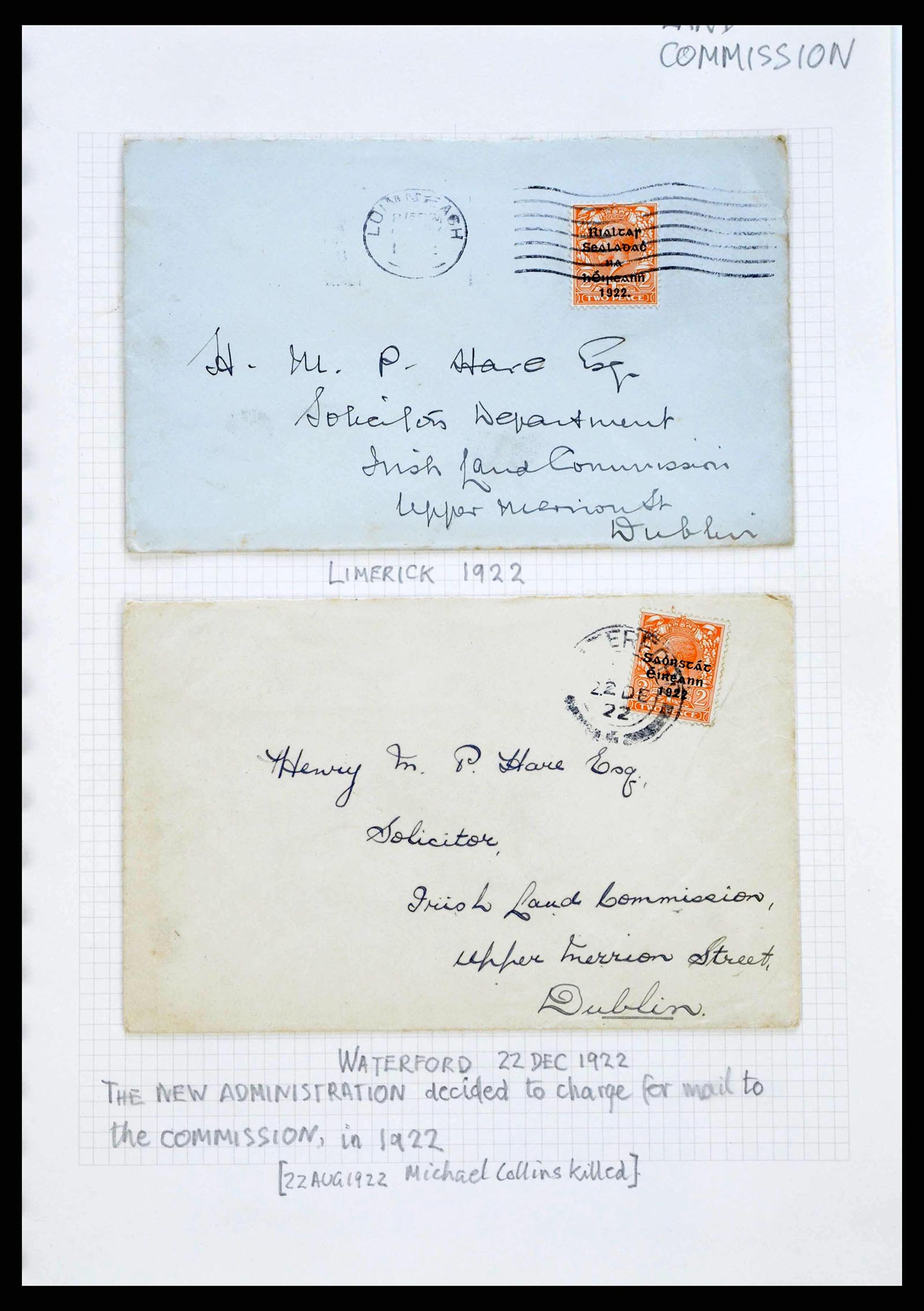 38338 0196 - Stamp collection 38338 Ireland covers 1763 (!)-1950.