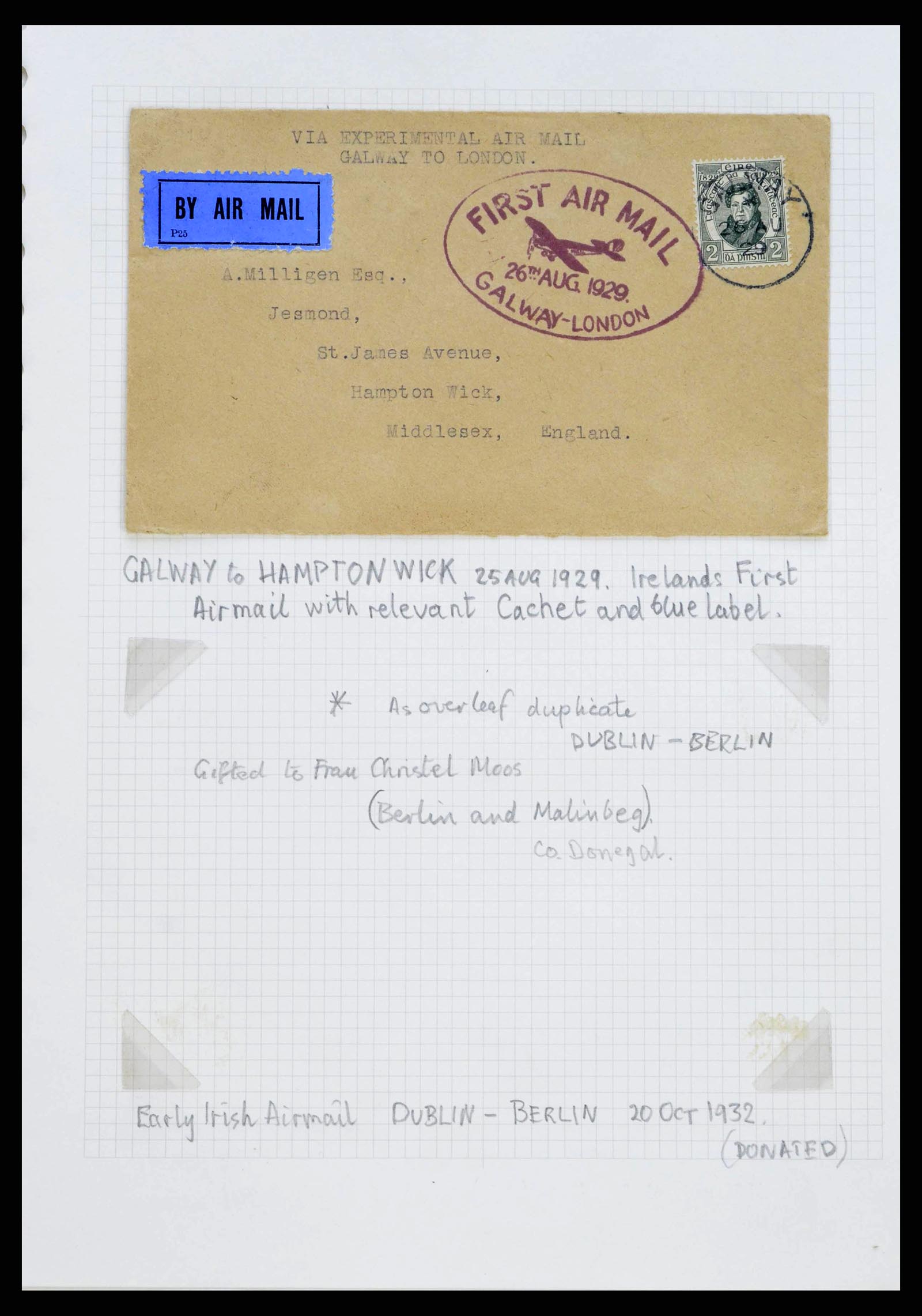 38338 0217 - Stamp collection 38338 Ireland covers 1763 (!)-1950.