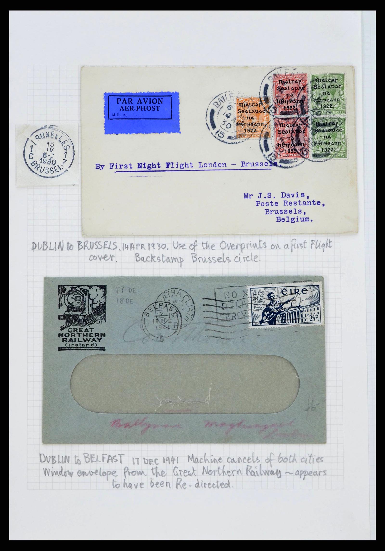 38338 0225 - Stamp collection 38338 Ireland covers 1763 (!)-1950.