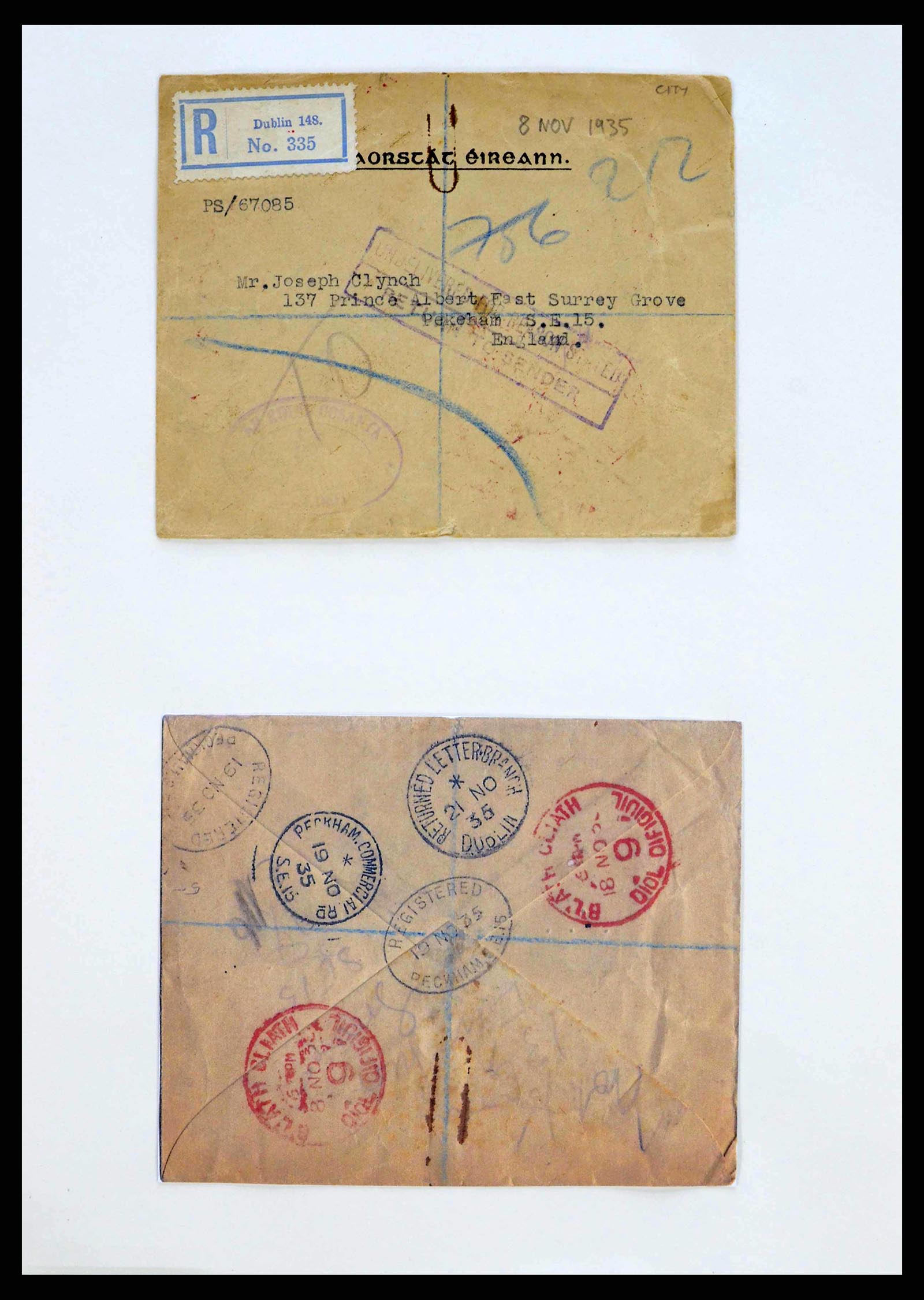 38338 0228 - Stamp collection 38338 Ireland covers 1763 (!)-1950.