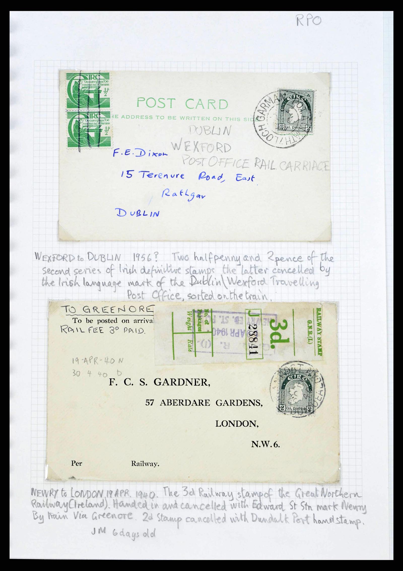 38338 0229 - Stamp collection 38338 Ireland covers 1763 (!)-1950.