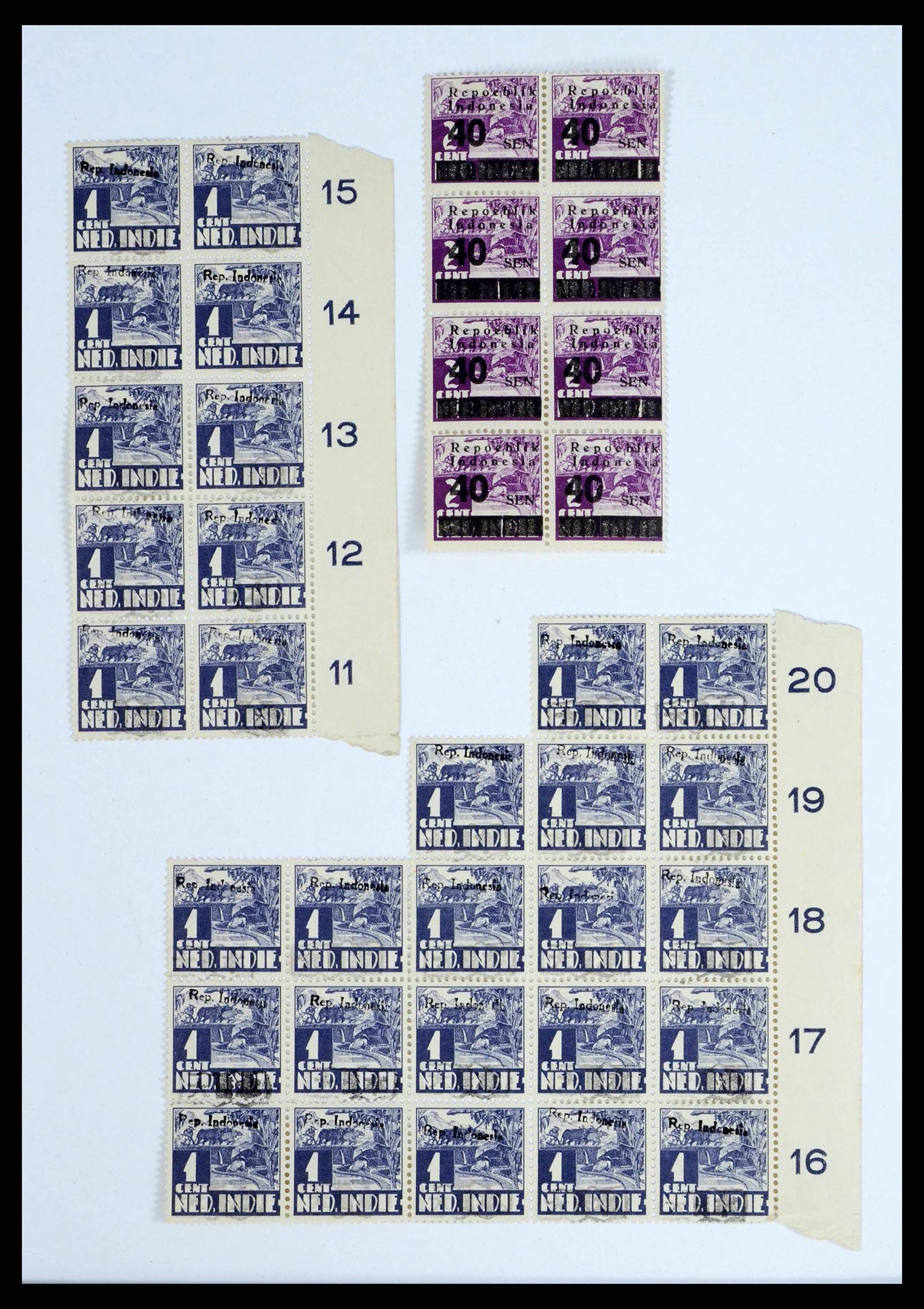 38356 0014 - Postzegelverzameling 38356 Nederlands Indië interim 1946-1947.