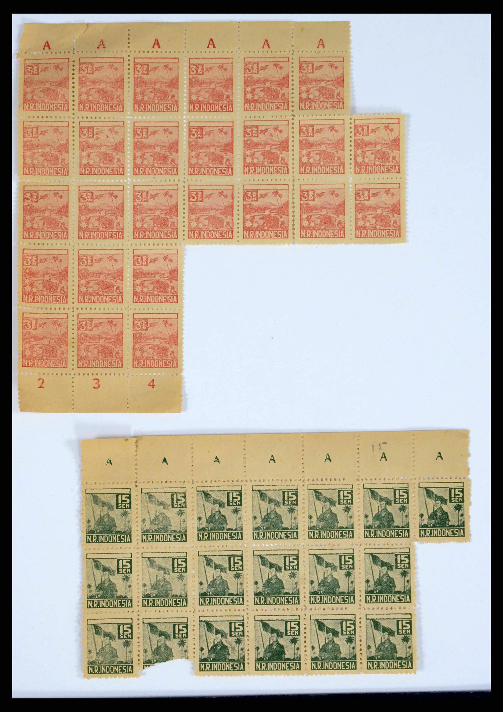 38356 0027 - Postzegelverzameling 38356 Nederlands Indië interim 1946-1947.