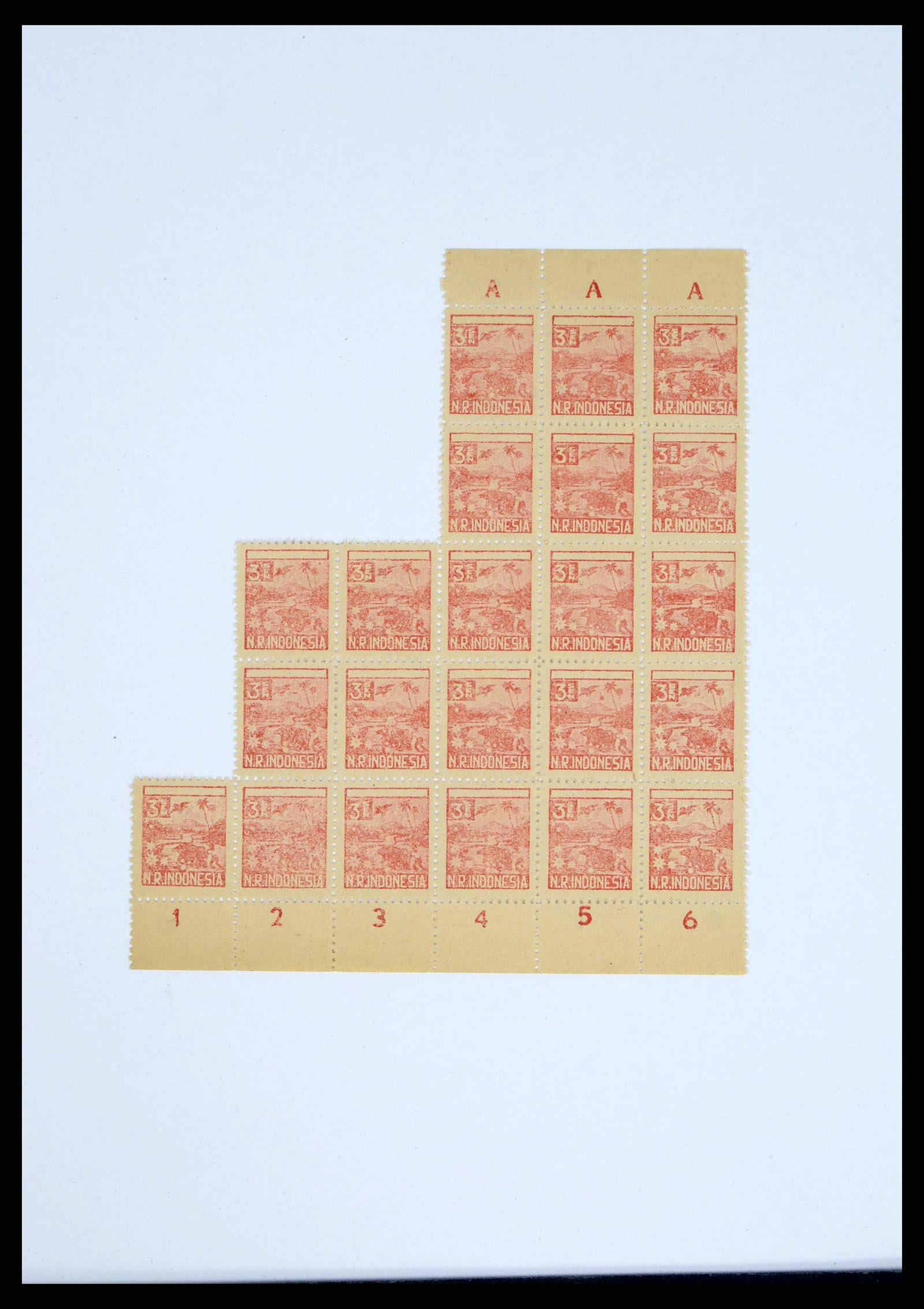 38356 0028 - Postzegelverzameling 38356 Nederlands Indië interim 1946-1947.