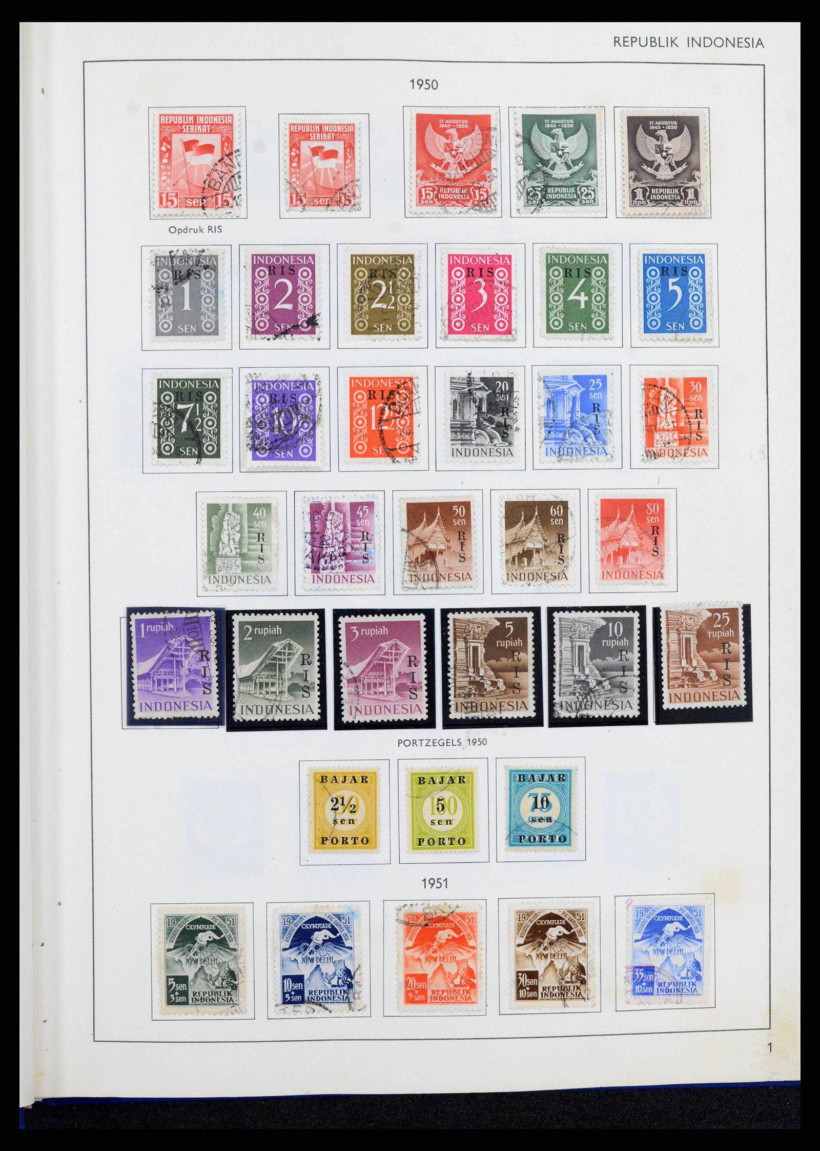 38357 0001 - Postzegelverzameling 38357 Indonesië 1950-1977.