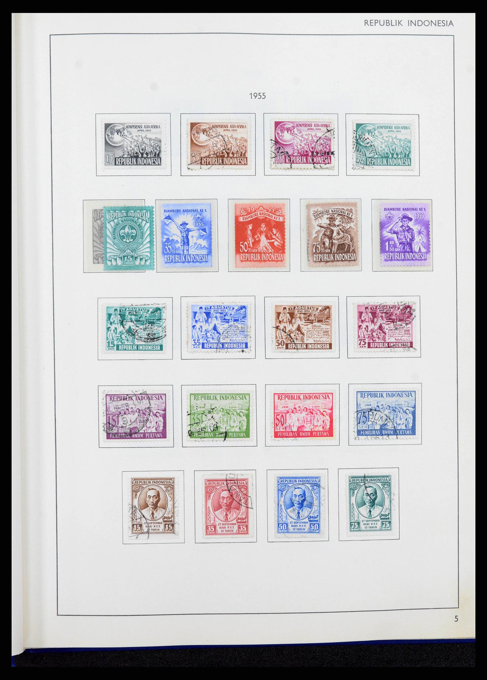 38357 0005 - Postzegelverzameling 38357 Indonesië 1950-1977.