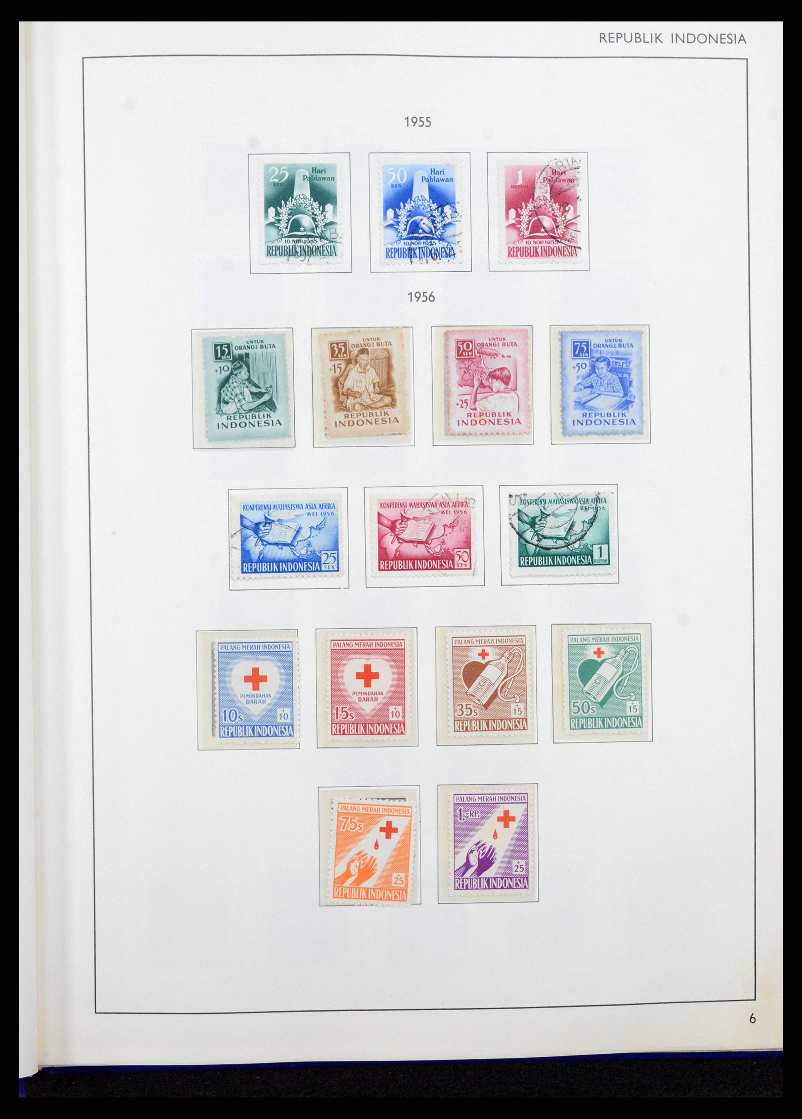 38357 0006 - Postzegelverzameling 38357 Indonesië 1950-1977.
