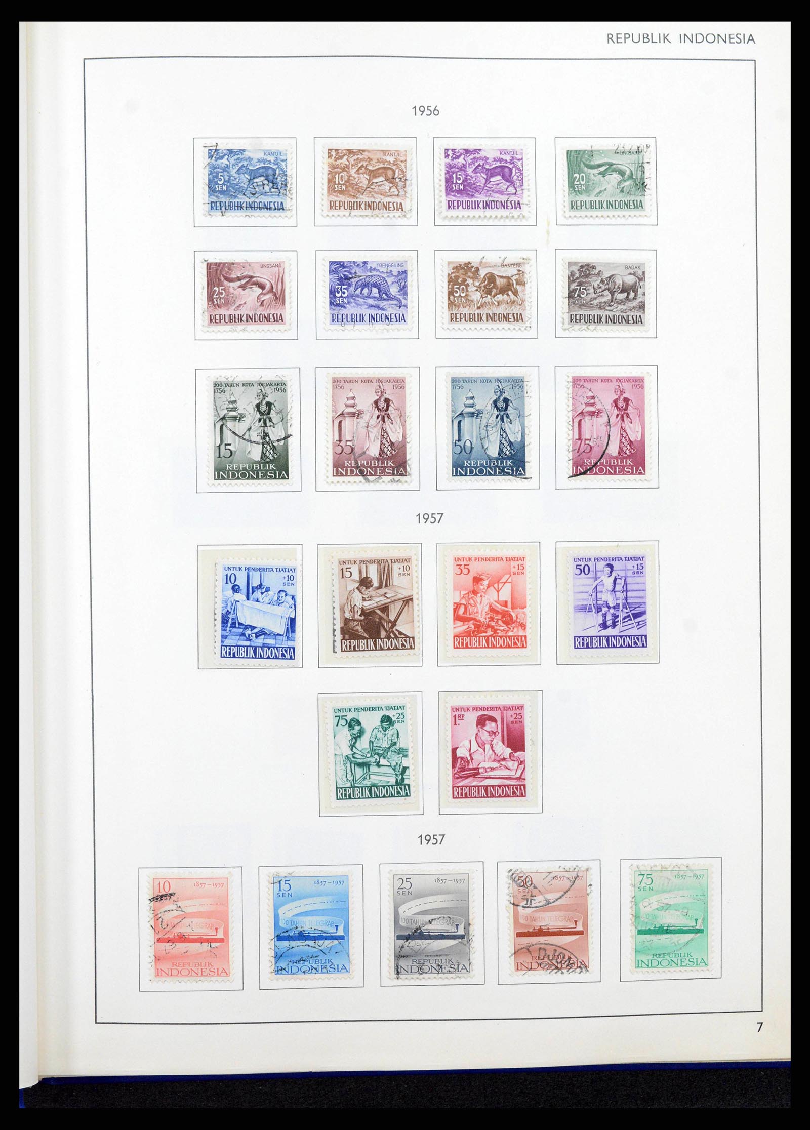 38357 0007 - Postzegelverzameling 38357 Indonesië 1950-1977.