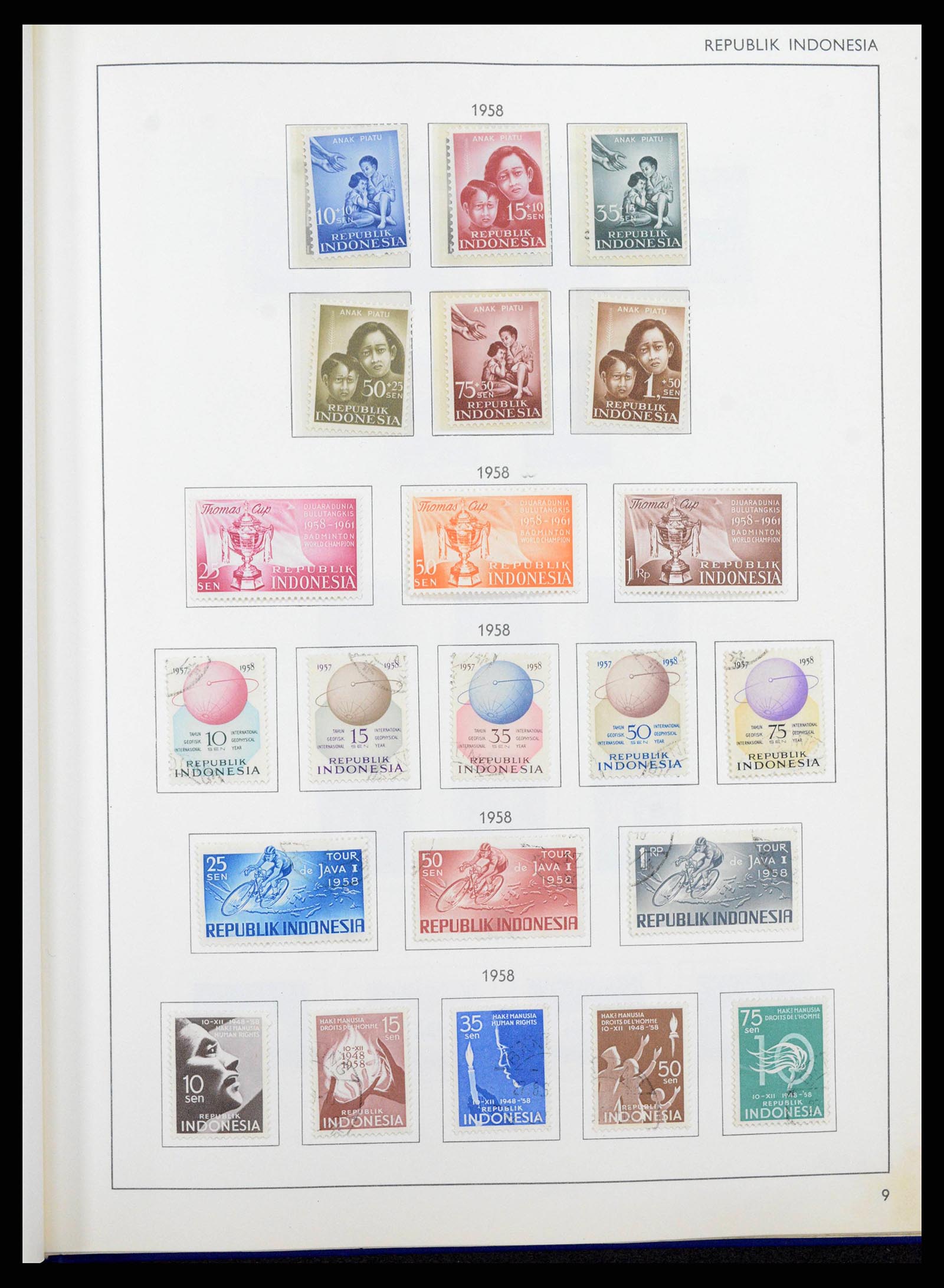 38357 0009 - Postzegelverzameling 38357 Indonesië 1950-1977.