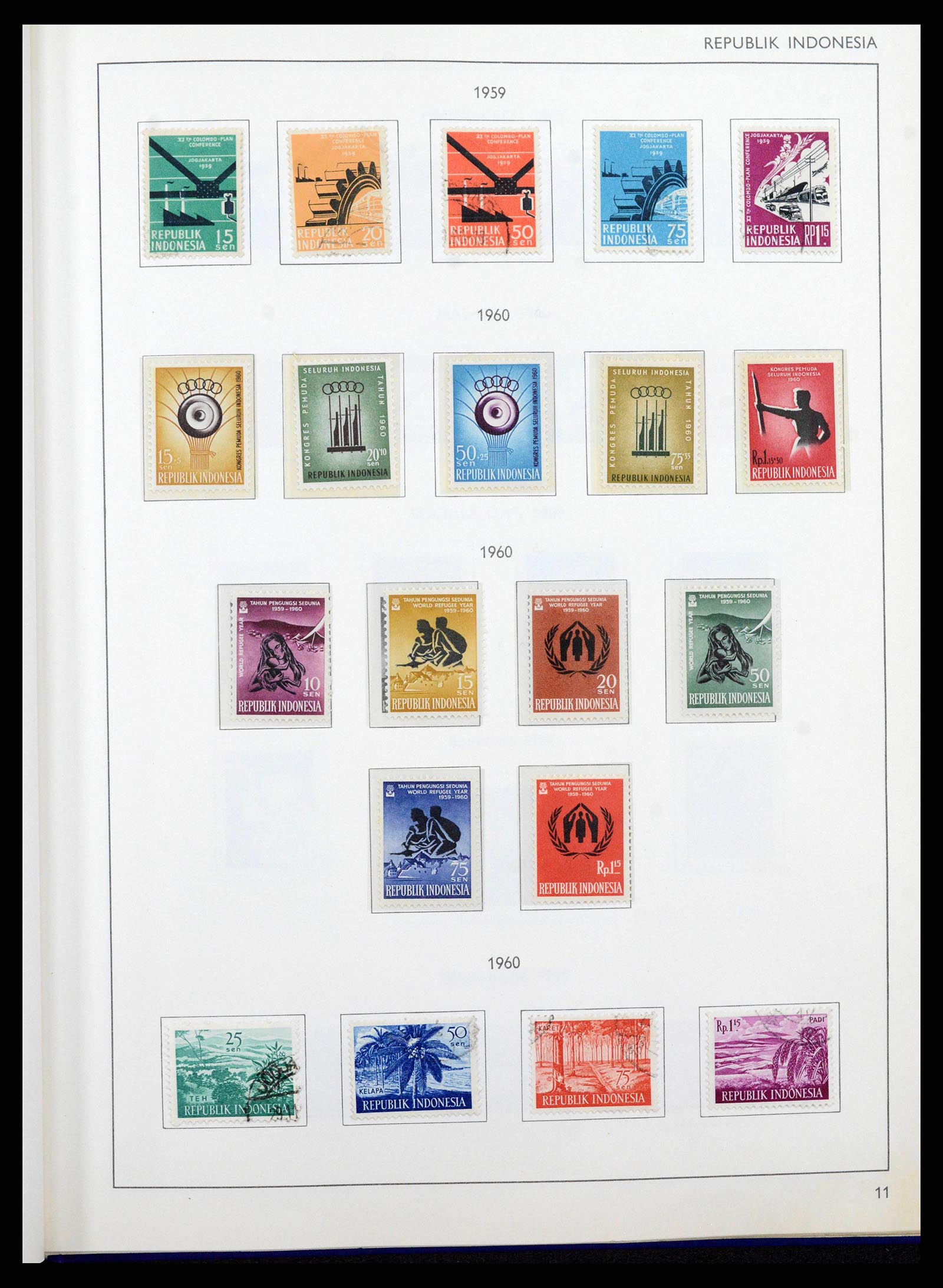38357 0011 - Postzegelverzameling 38357 Indonesië 1950-1977.