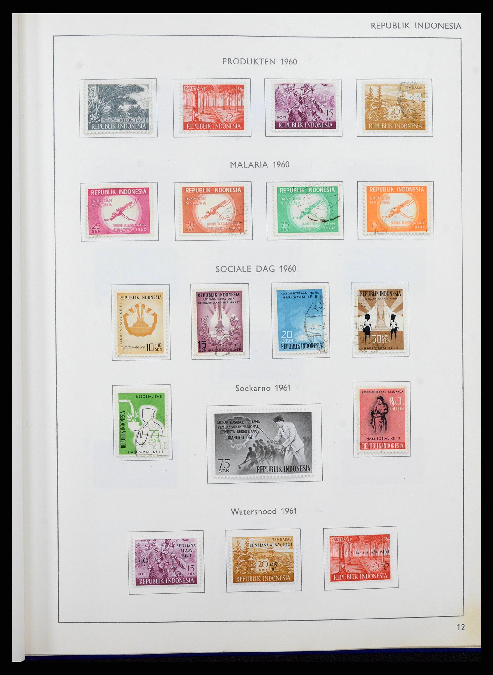 38357 0012 - Postzegelverzameling 38357 Indonesië 1950-1977.