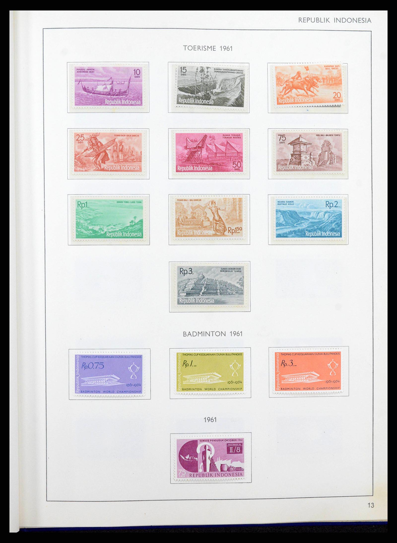 38357 0013 - Postzegelverzameling 38357 Indonesië 1950-1977.