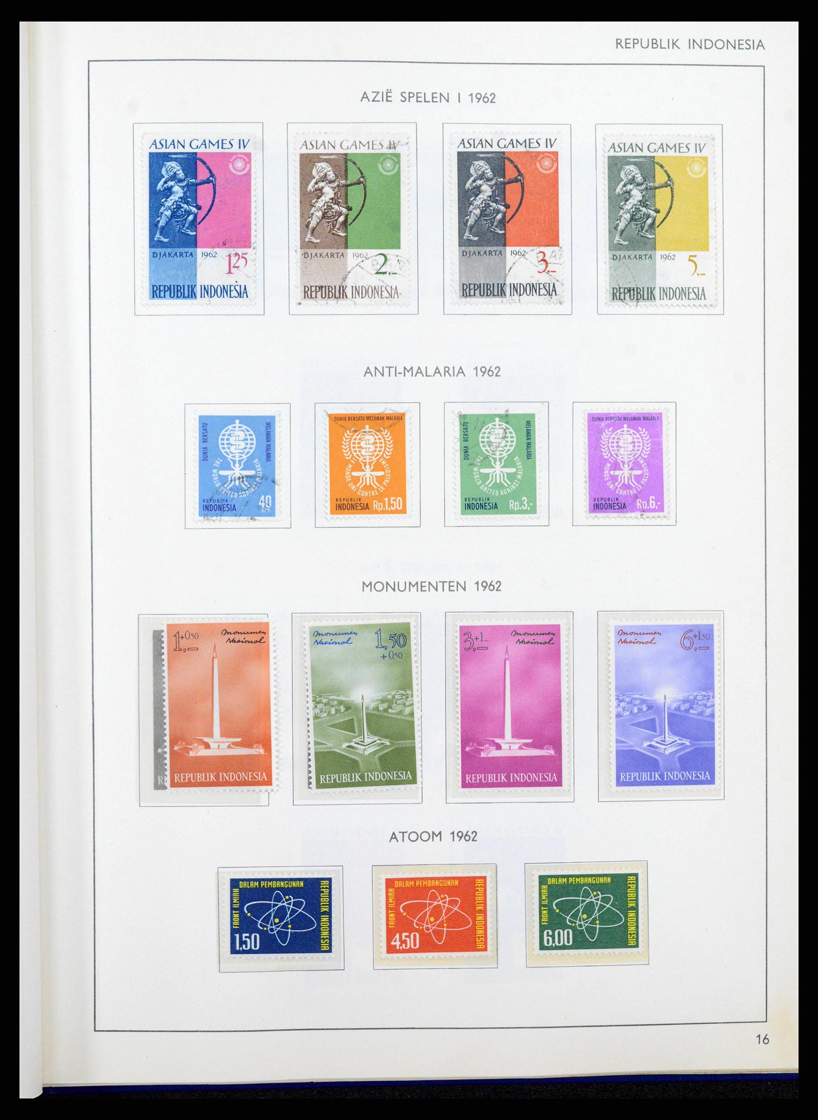 38357 0016 - Postzegelverzameling 38357 Indonesië 1950-1977.