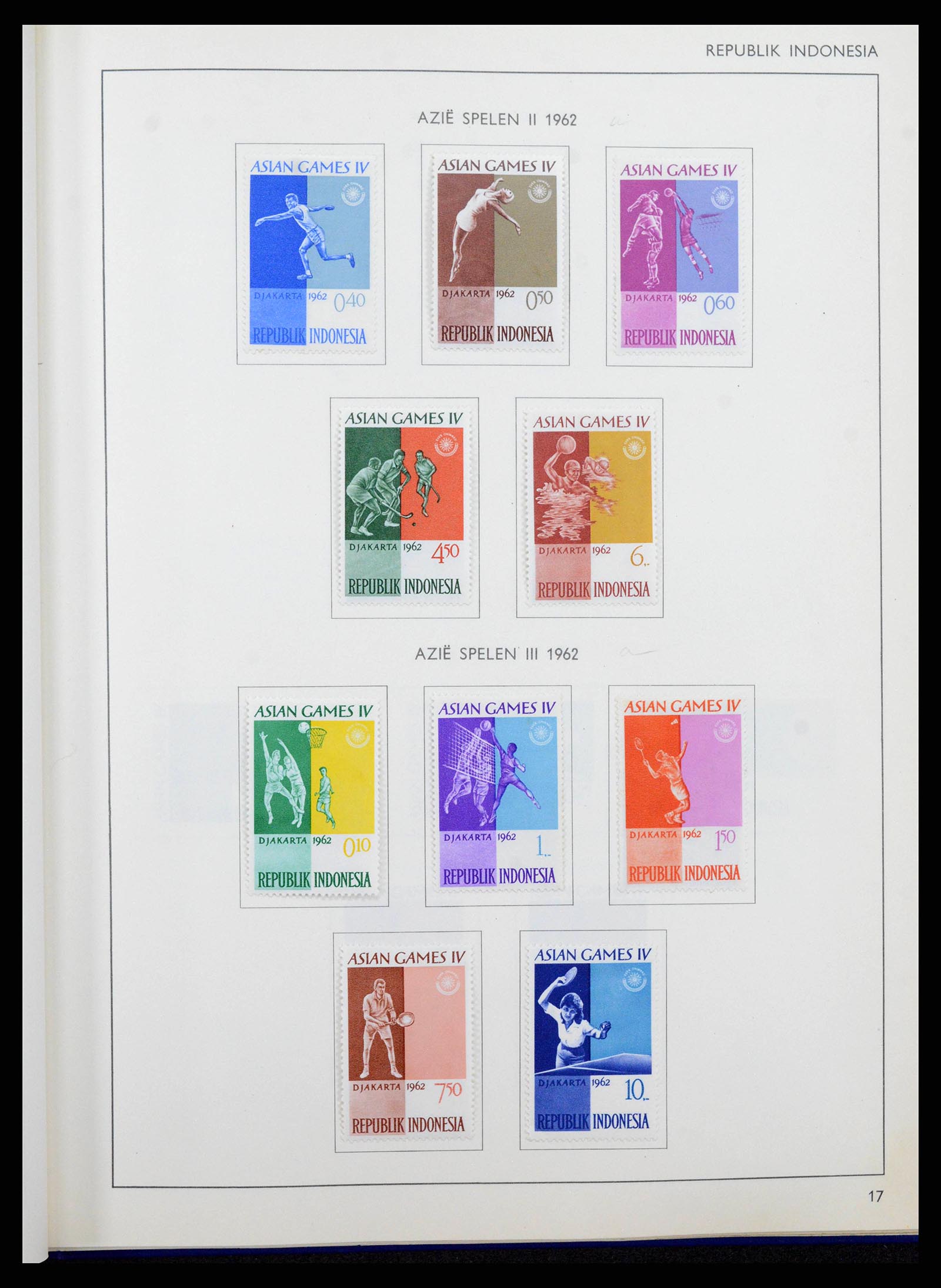 38357 0017 - Postzegelverzameling 38357 Indonesië 1950-1977.