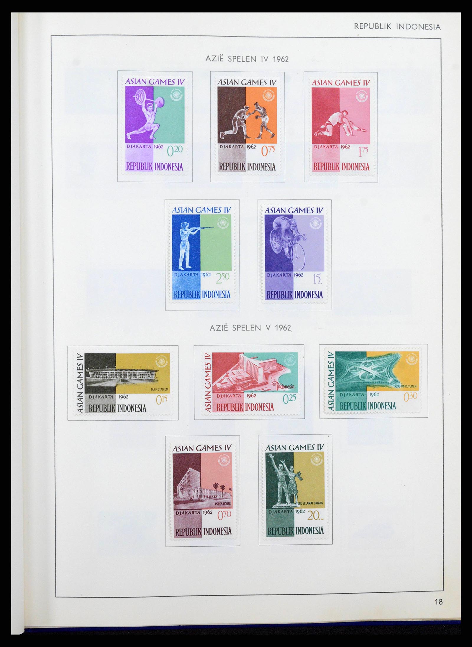 38357 0018 - Postzegelverzameling 38357 Indonesië 1950-1977.