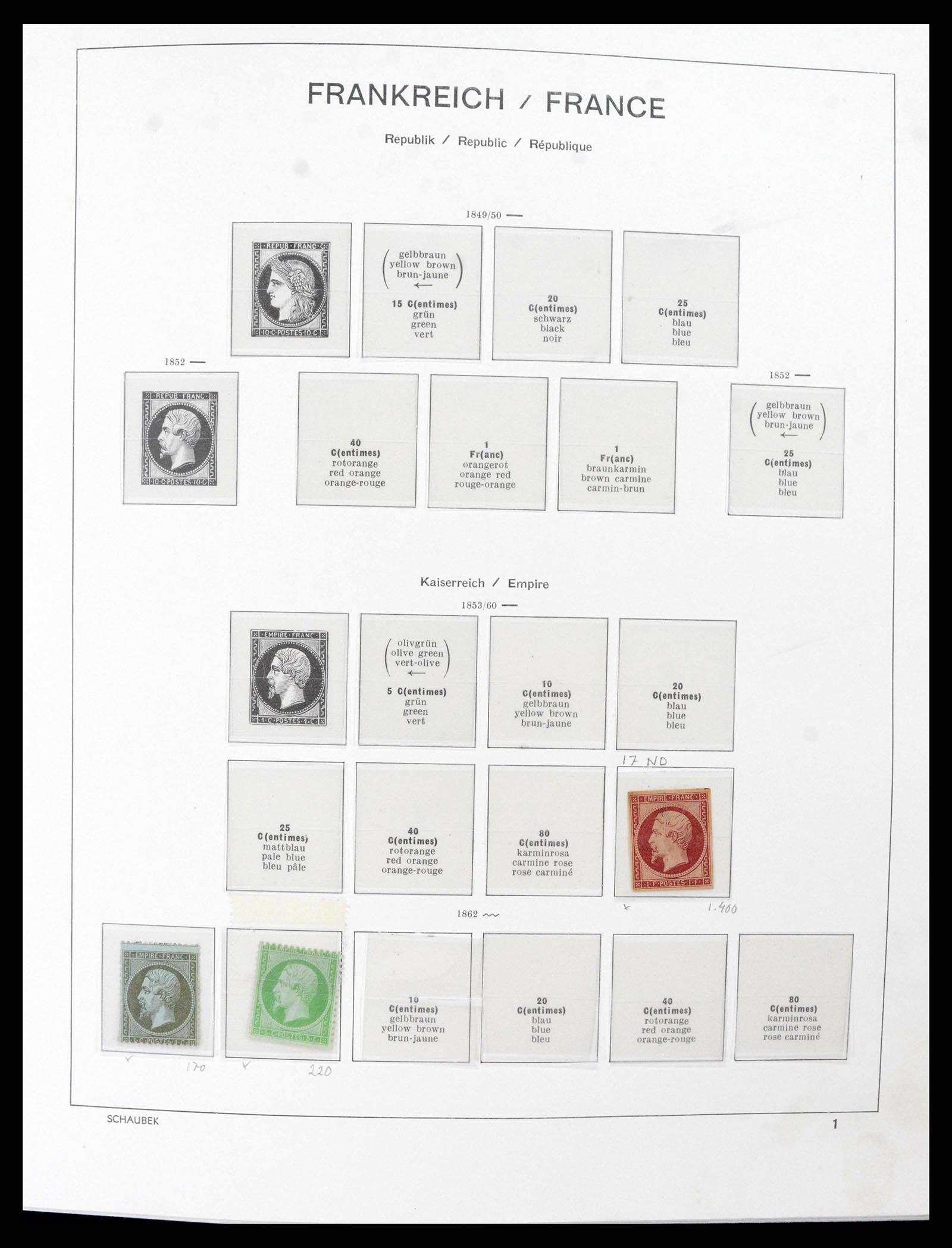 38380 0001 - Postzegelverzameling 38380 Frankrijk 1853-2004.