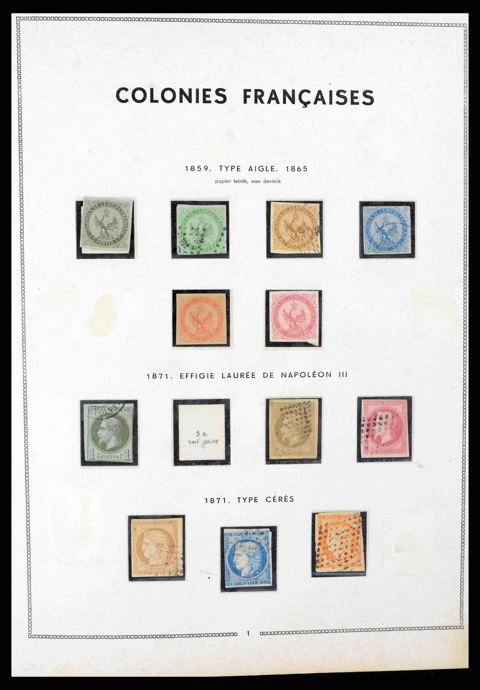 38385 0001 - Postzegelverzameling 38385 Franse koloniën superverzameling 1859-1975