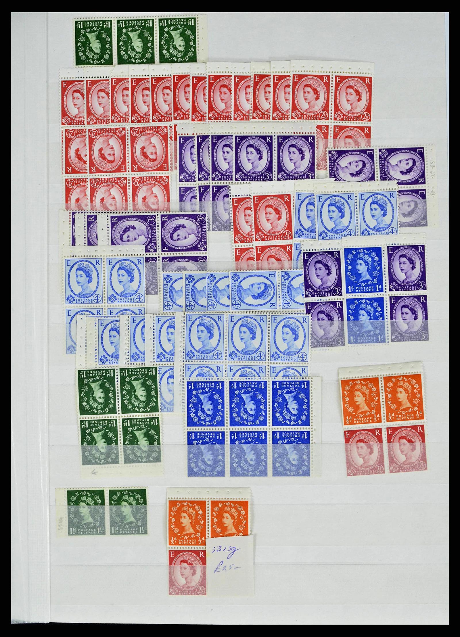 38393 0013 - Stamp collection 38393 Great Britain definitives specialised 1952-1980.