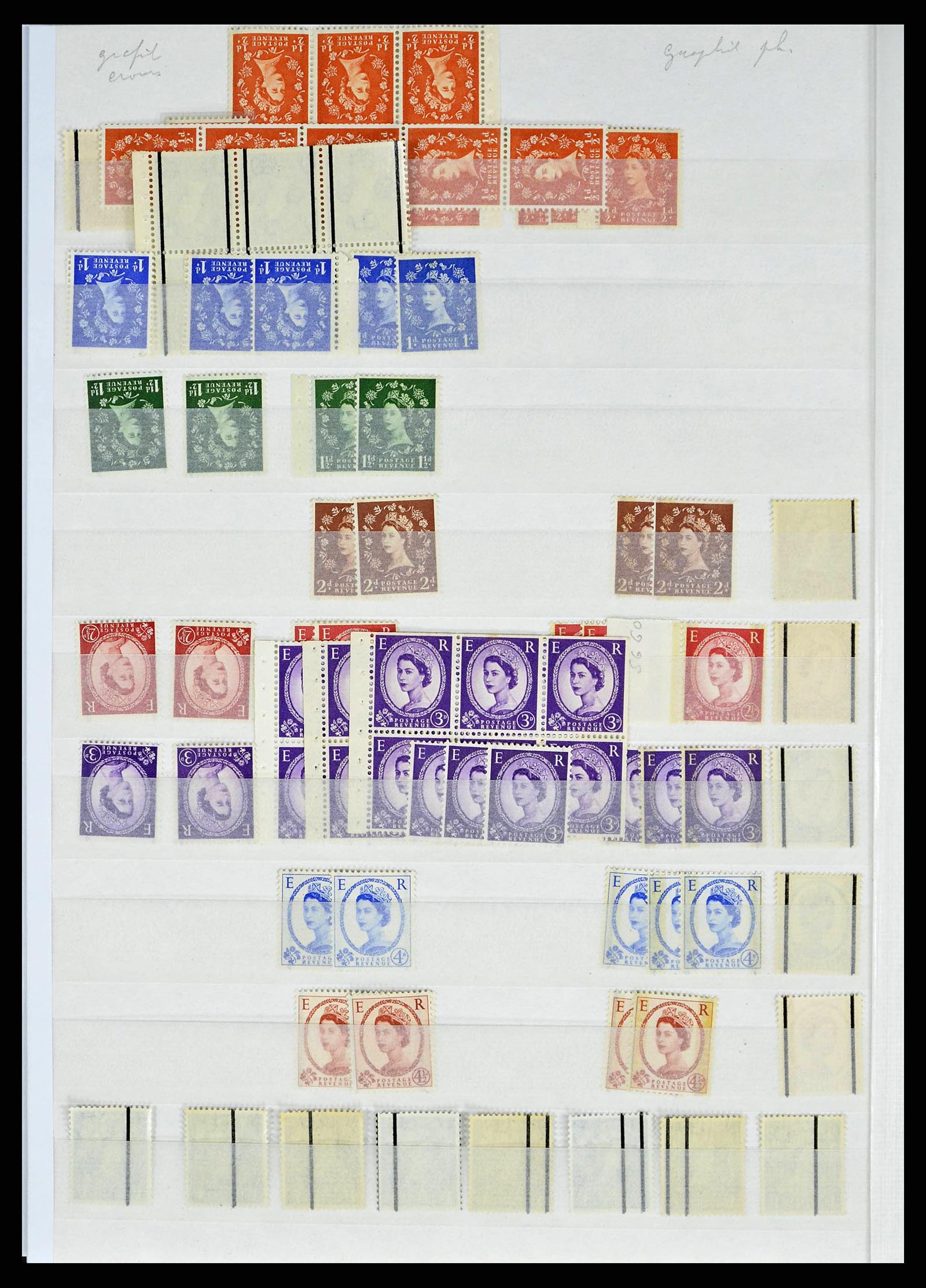 38393 0014 - Stamp collection 38393 Great Britain definitives specialised 1952-1980.