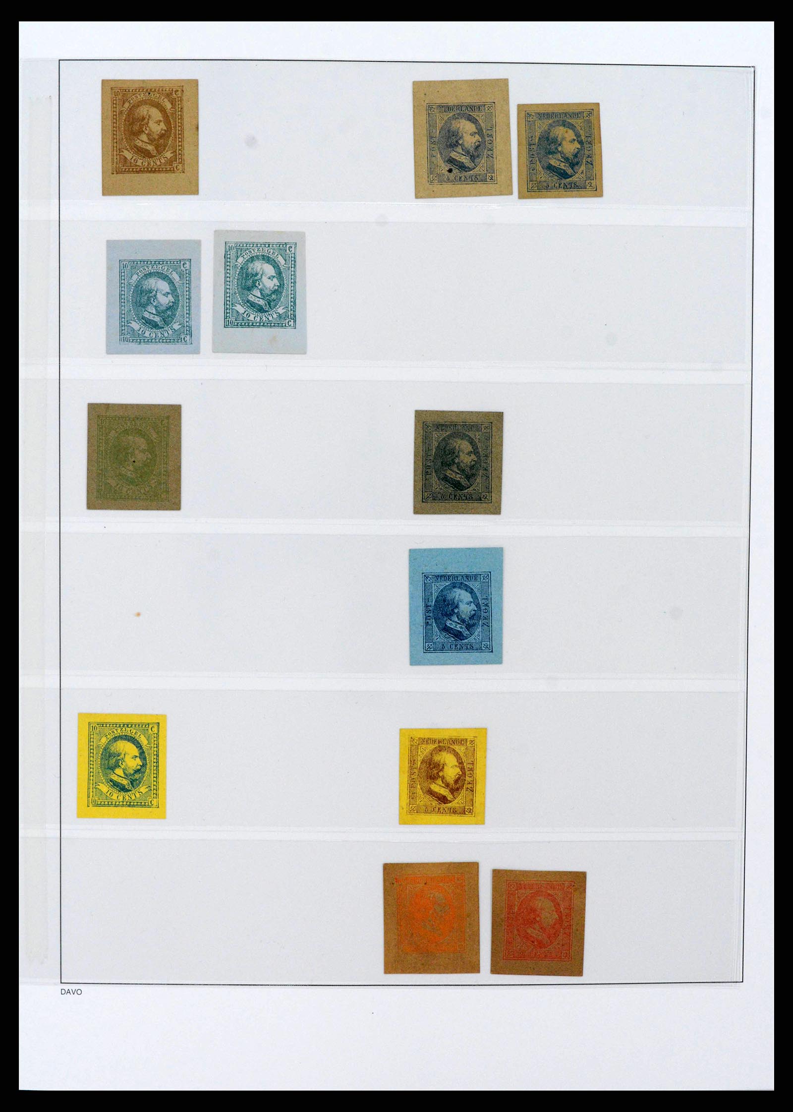 38400 0008 - Stamp collection 38400 Netherlands and Colonies proofs and specimen 1852
