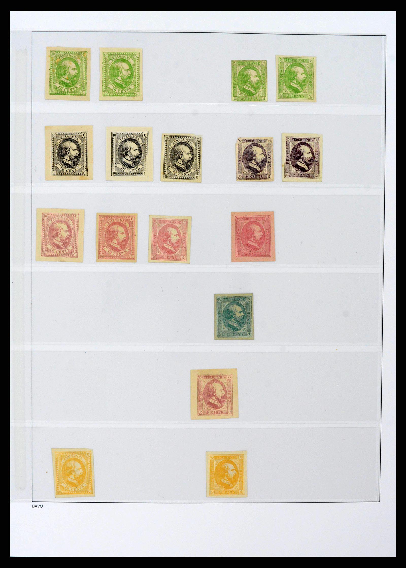 38400 0013 - Stamp collection 38400 Netherlands and Colonies proofs and specimen 1852