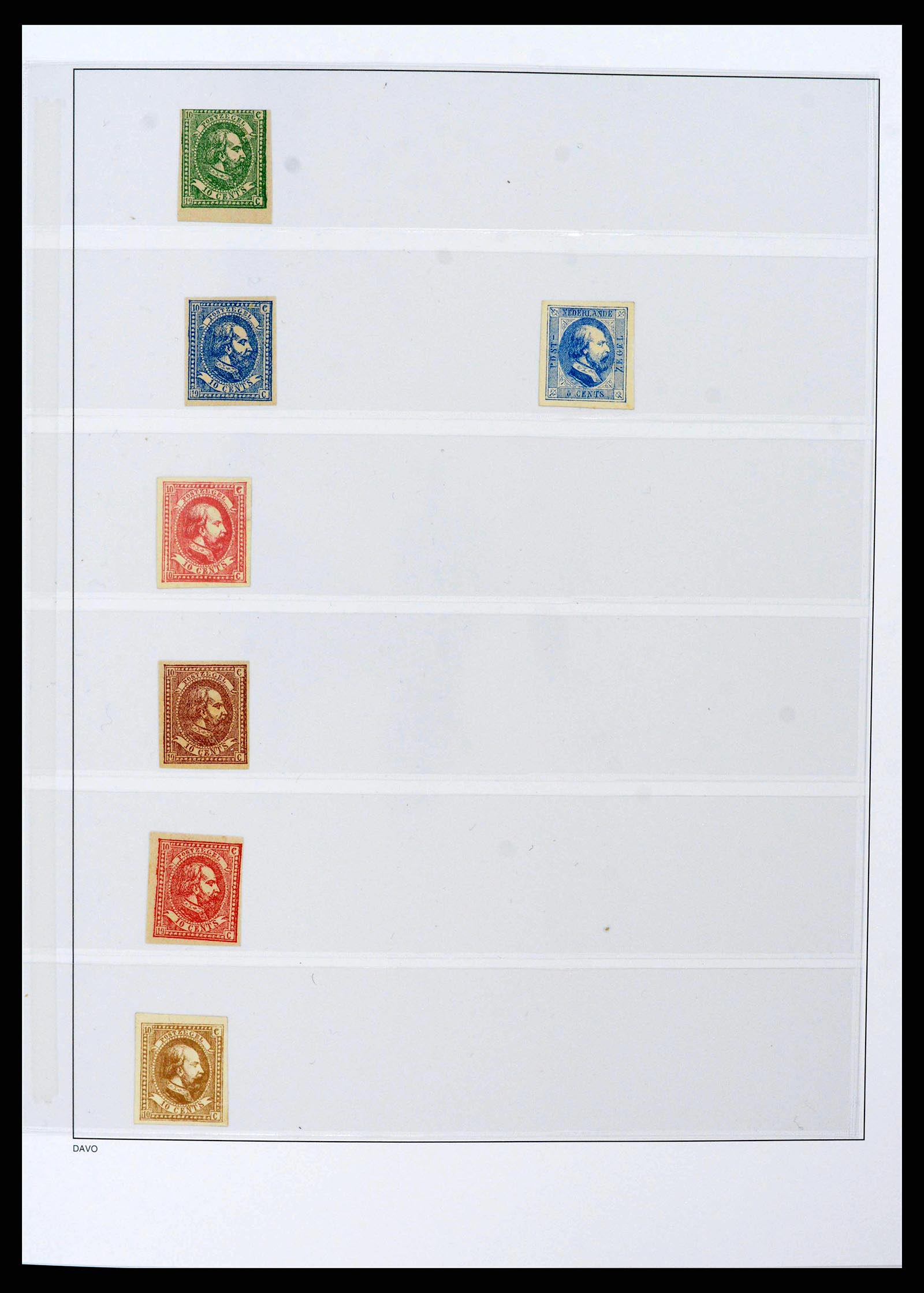 38400 0014 - Stamp collection 38400 Netherlands and Colonies proofs and specimen 1852