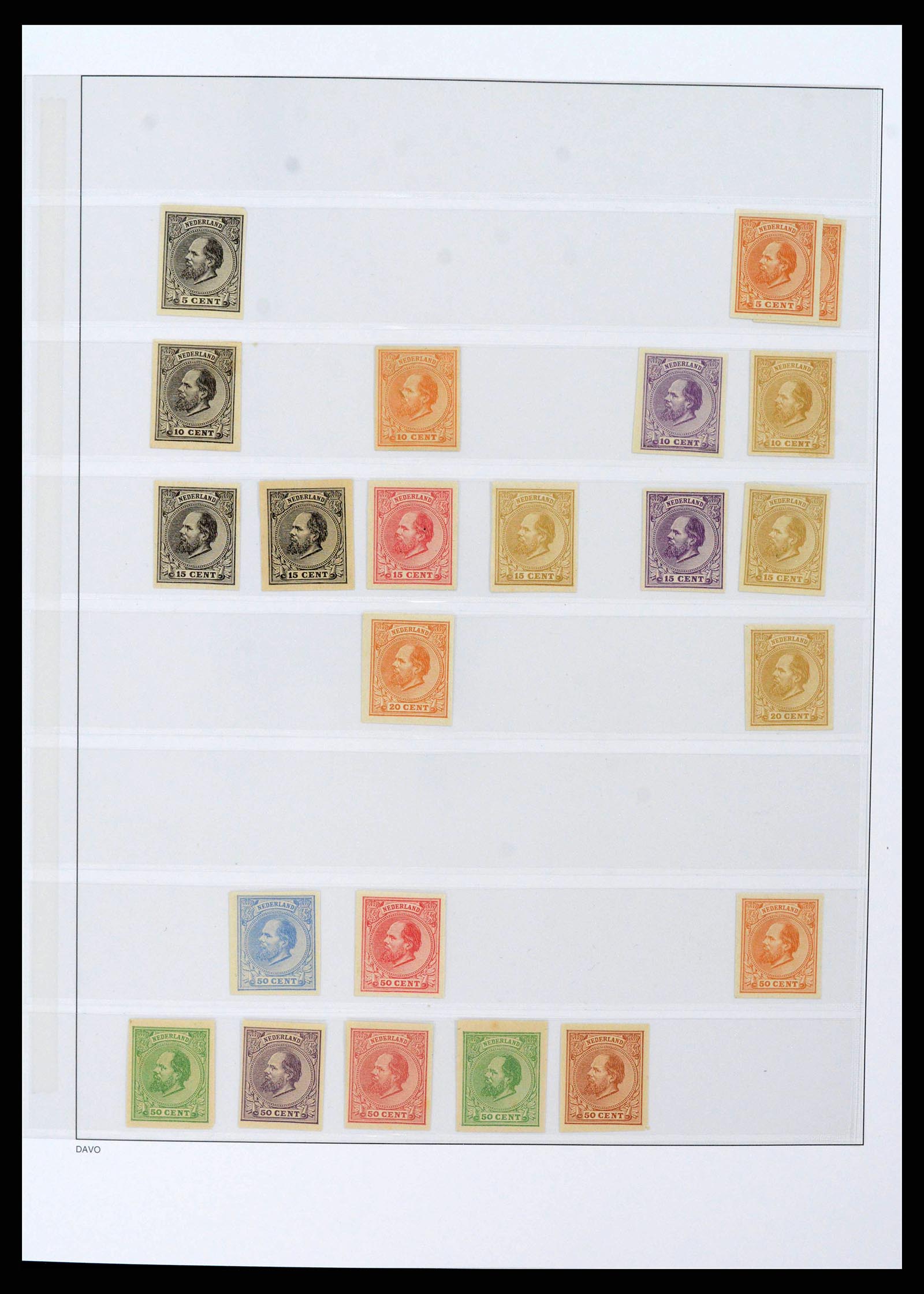 38400 0020 - Stamp collection 38400 Netherlands and Colonies proofs and specimen 1852
