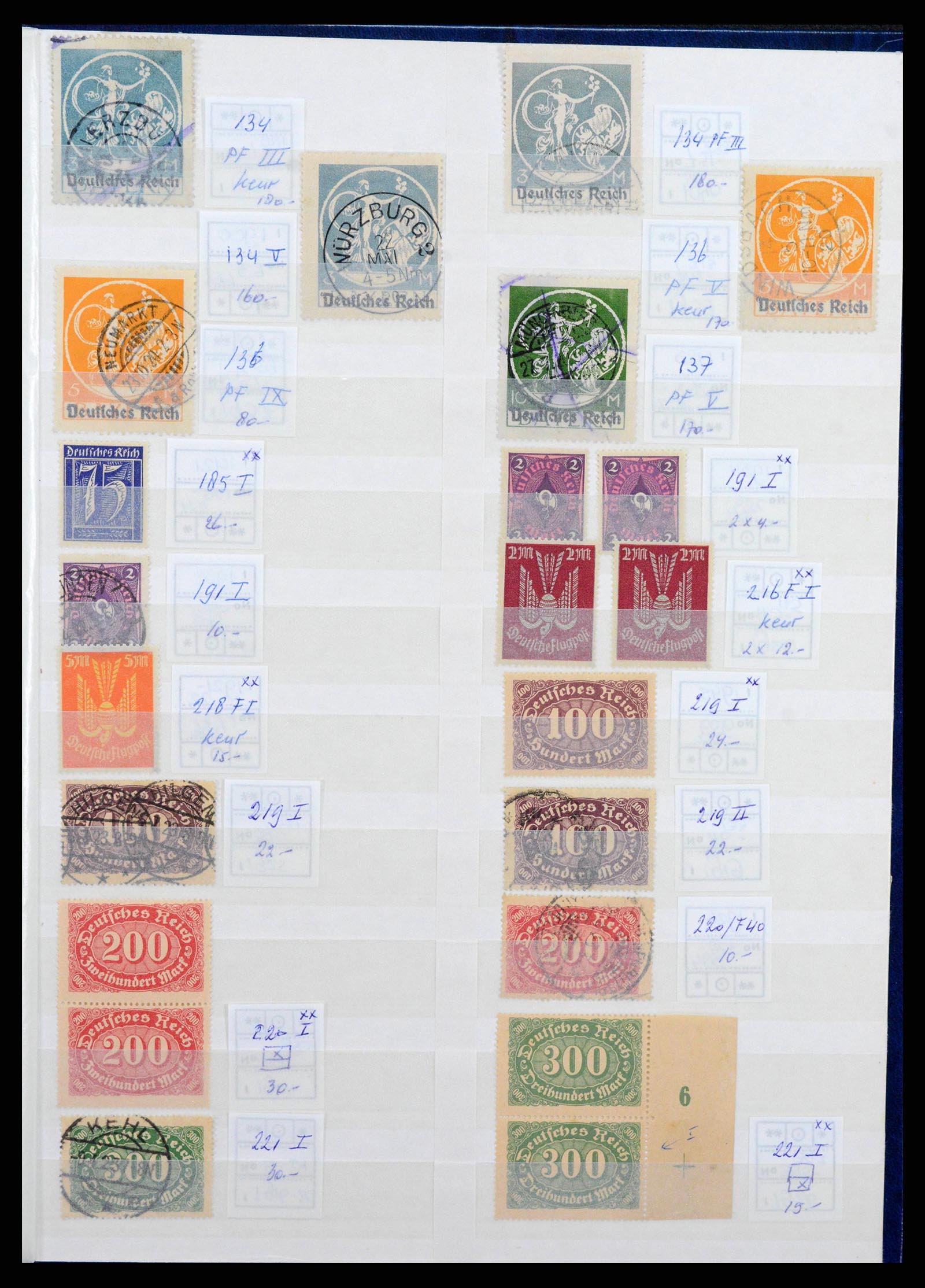 38418 0002 - Stamp collection 38418 German Reich plateflaws 1900-1923.
