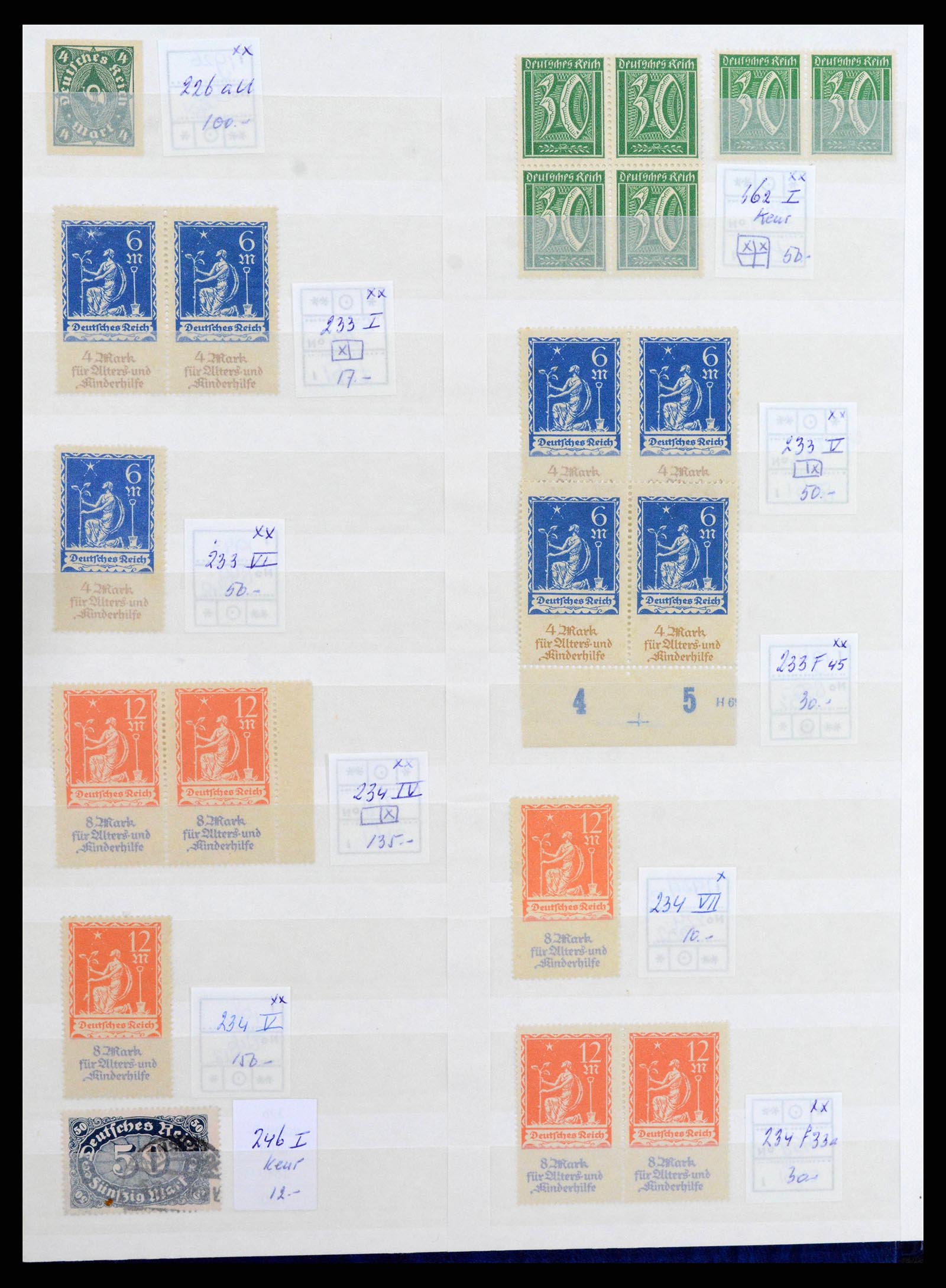 38418 0004 - Stamp collection 38418 German Reich plateflaws 1900-1923.