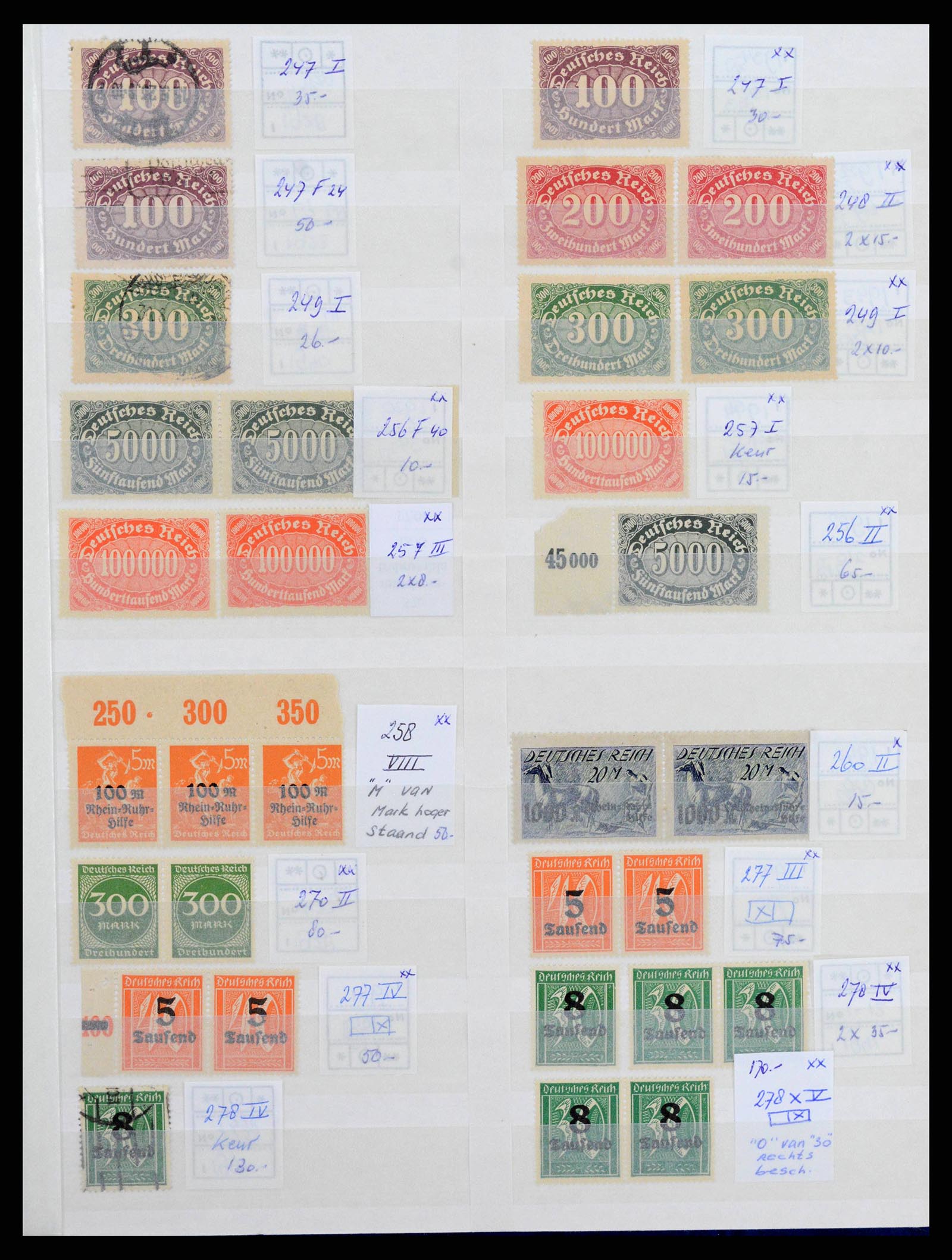 38418 0005 - Stamp collection 38418 German Reich plateflaws 1900-1923.