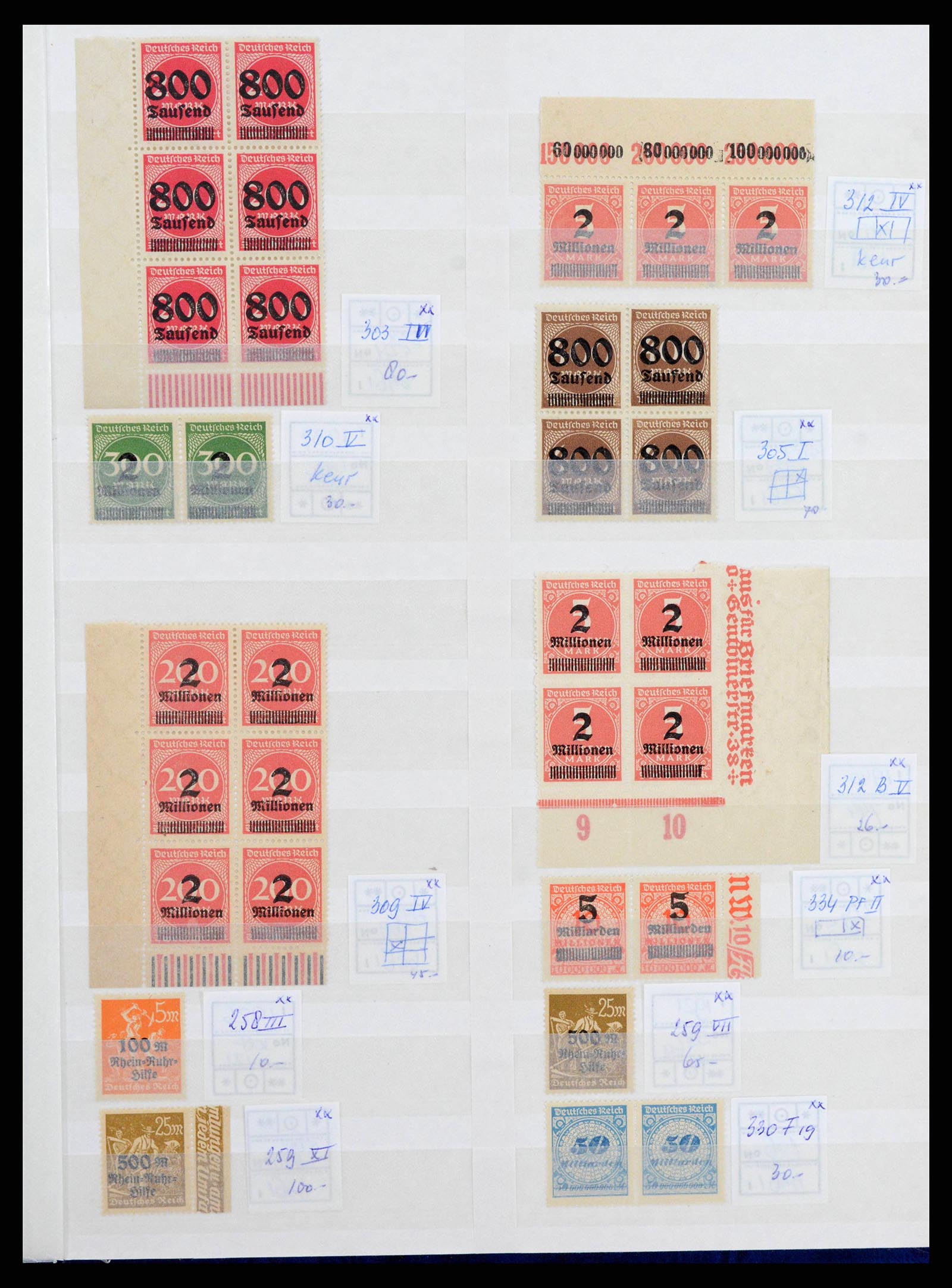 38418 0006 - Stamp collection 38418 German Reich plateflaws 1900-1923.