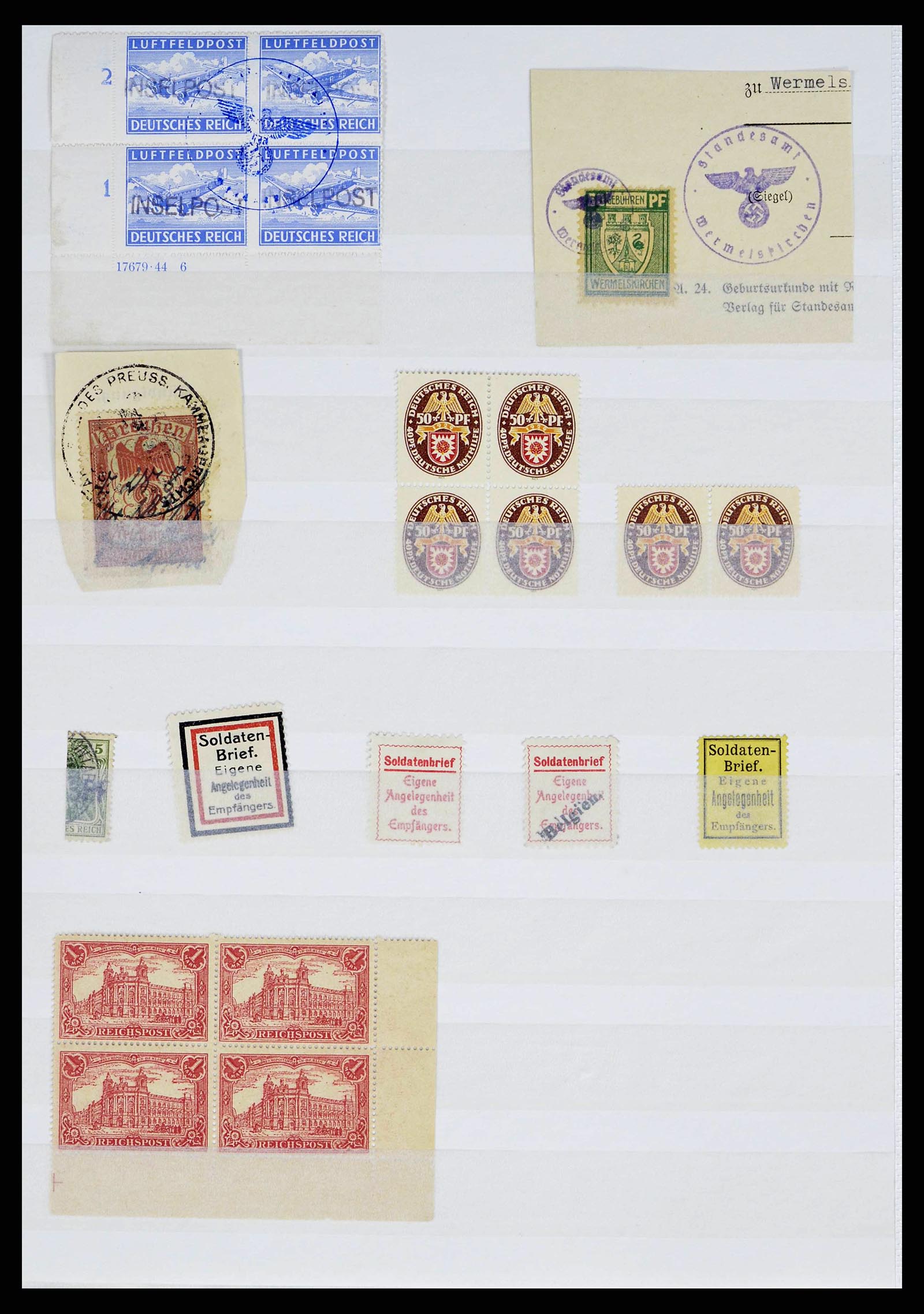 38419 0004 - Stamp collection 38419 German Reich sorting lot 1872-1945.