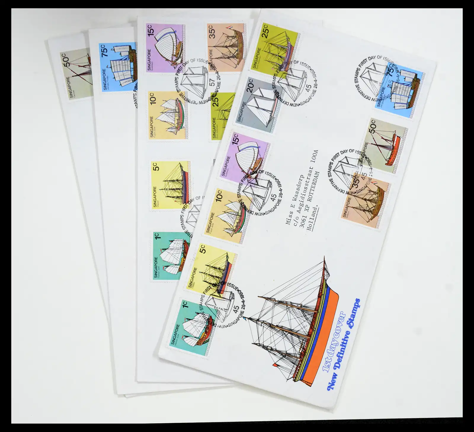 38432 0021 - Postzegelverzameling 38432 Singapore FDC's 1970-2005.