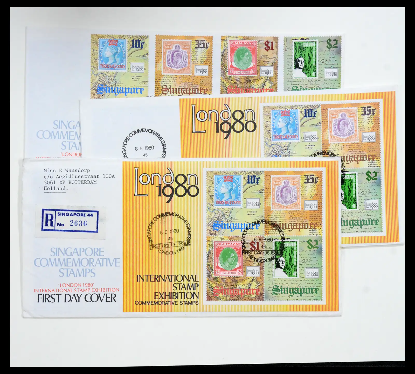 38432 0025 - Postzegelverzameling 38432 Singapore FDC's 1970-2005.
