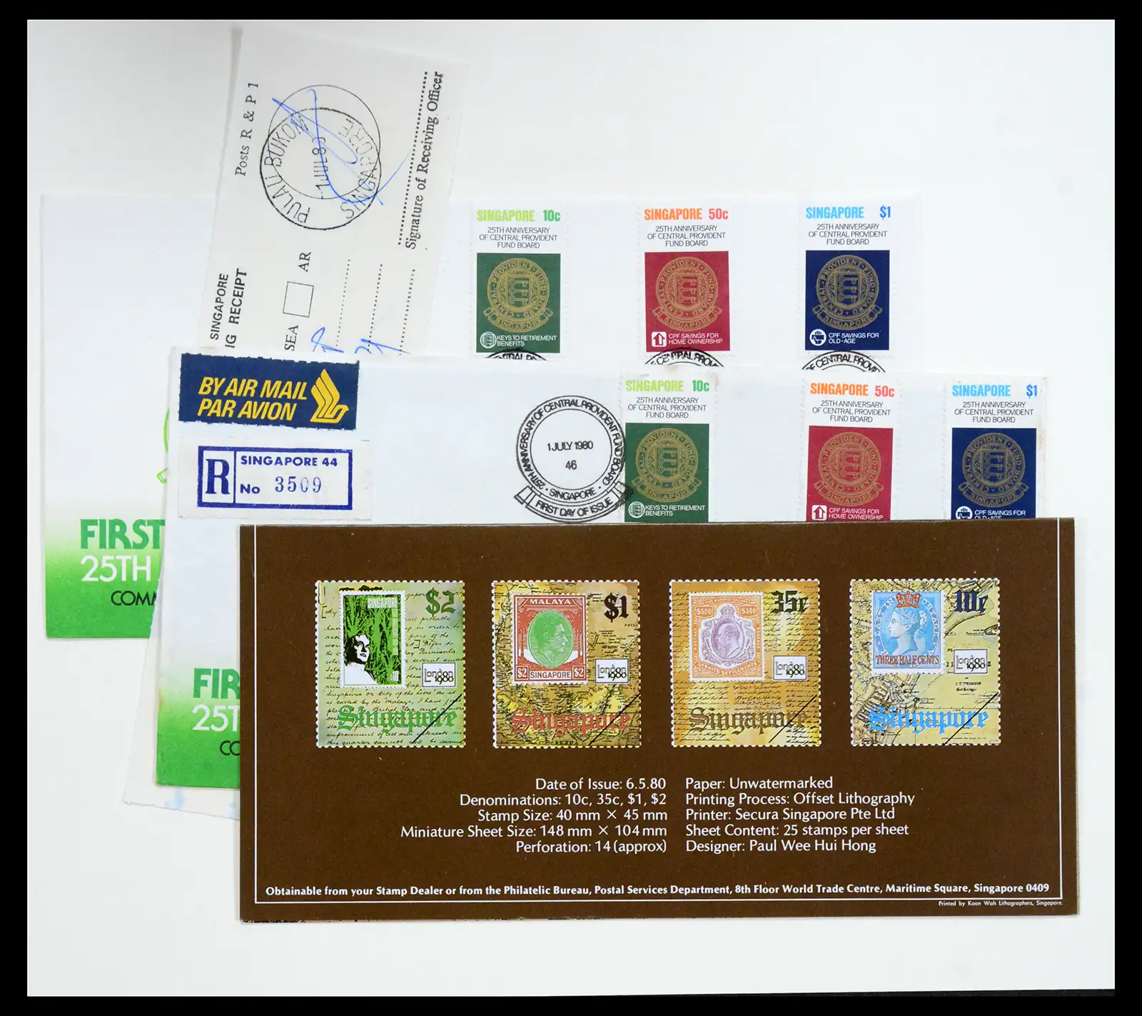 38432 0027 - Postzegelverzameling 38432 Singapore FDC's 1970-2005.