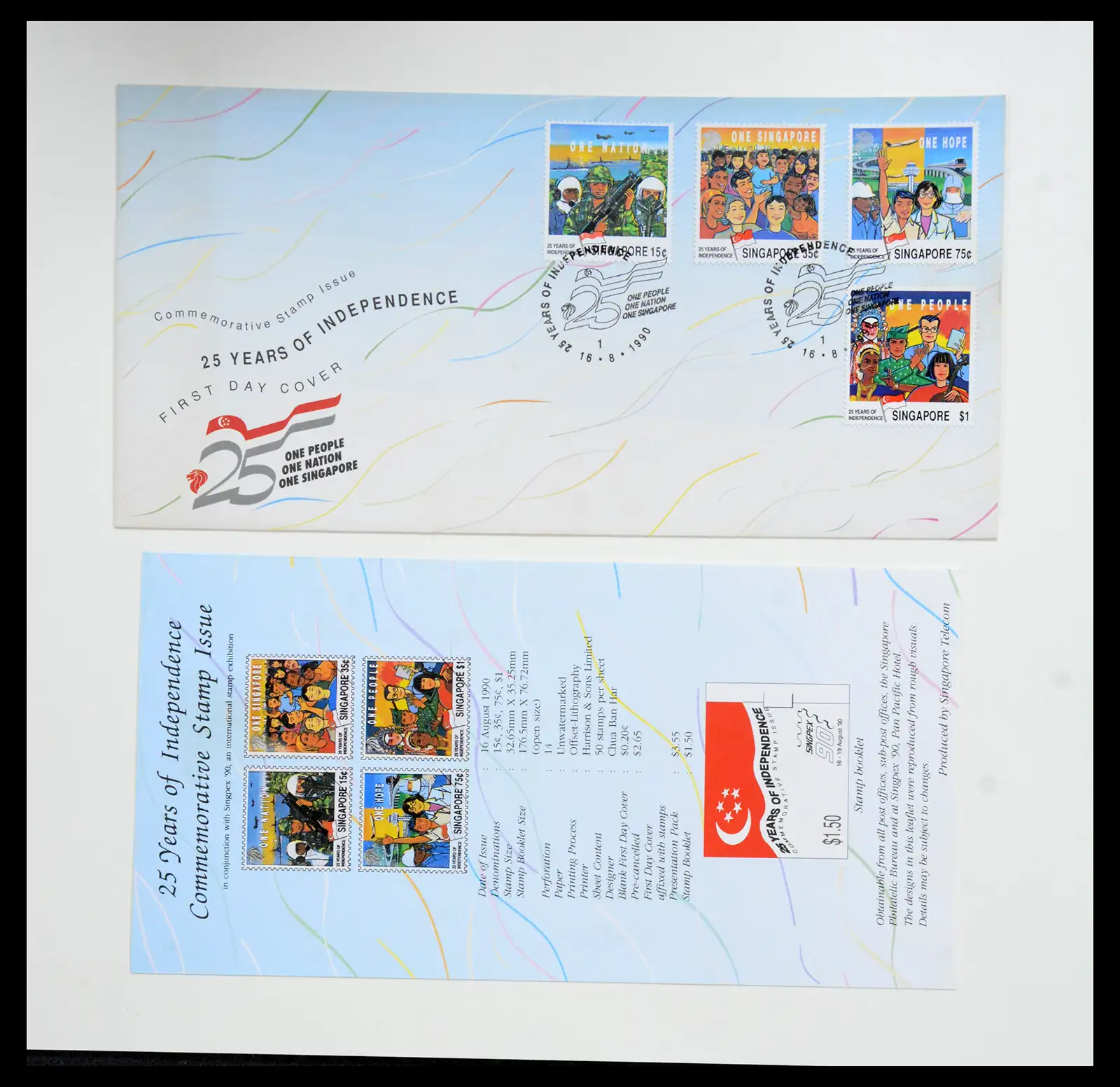38432 0098 - Postzegelverzameling 38432 Singapore FDC's 1970-2005.