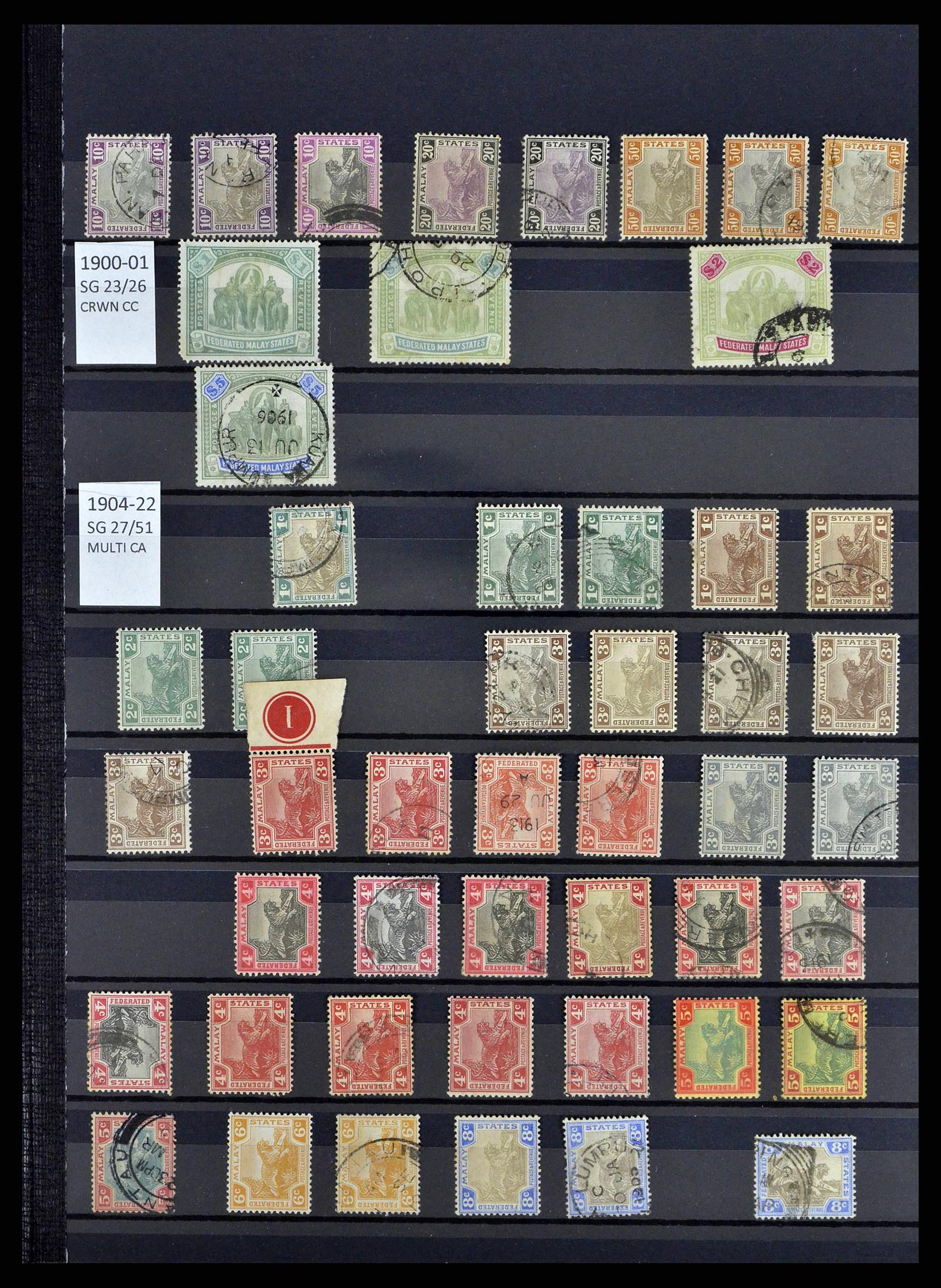 38450 0013 - Stamp collection 38450 Malaysia and States 1867-1970.
