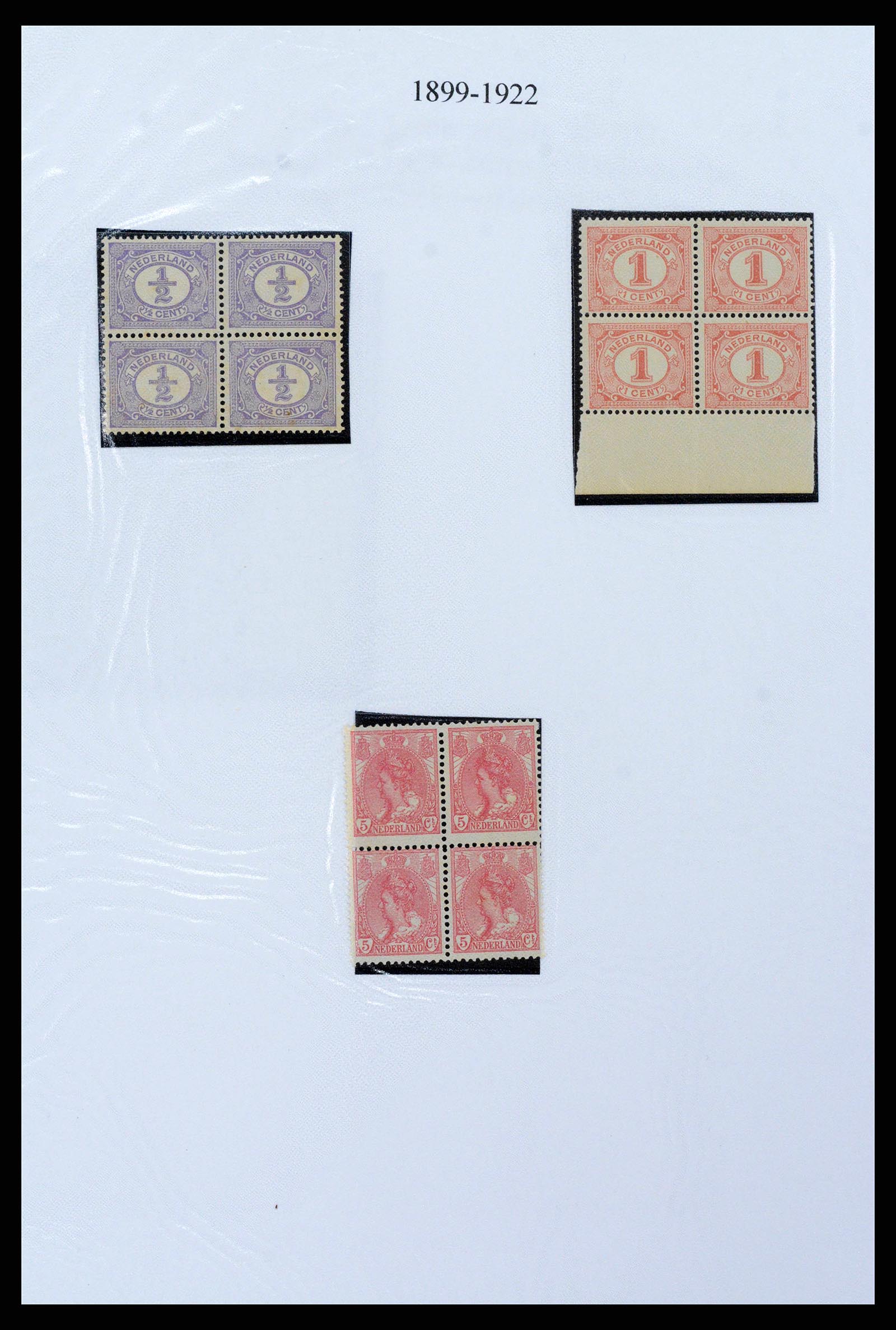 38454 0001 - Stamp collection 38454 Netherlands blocks of 4 1899-2001.